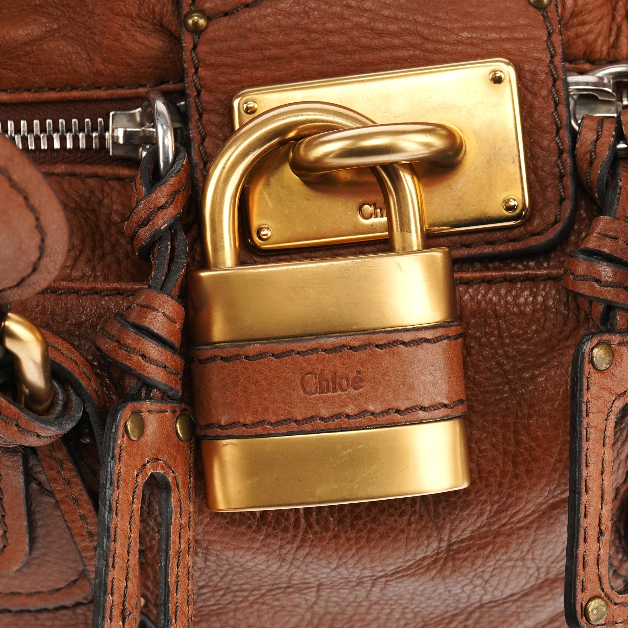Chloé Light Brown Leather Paddington Shoulder Bag