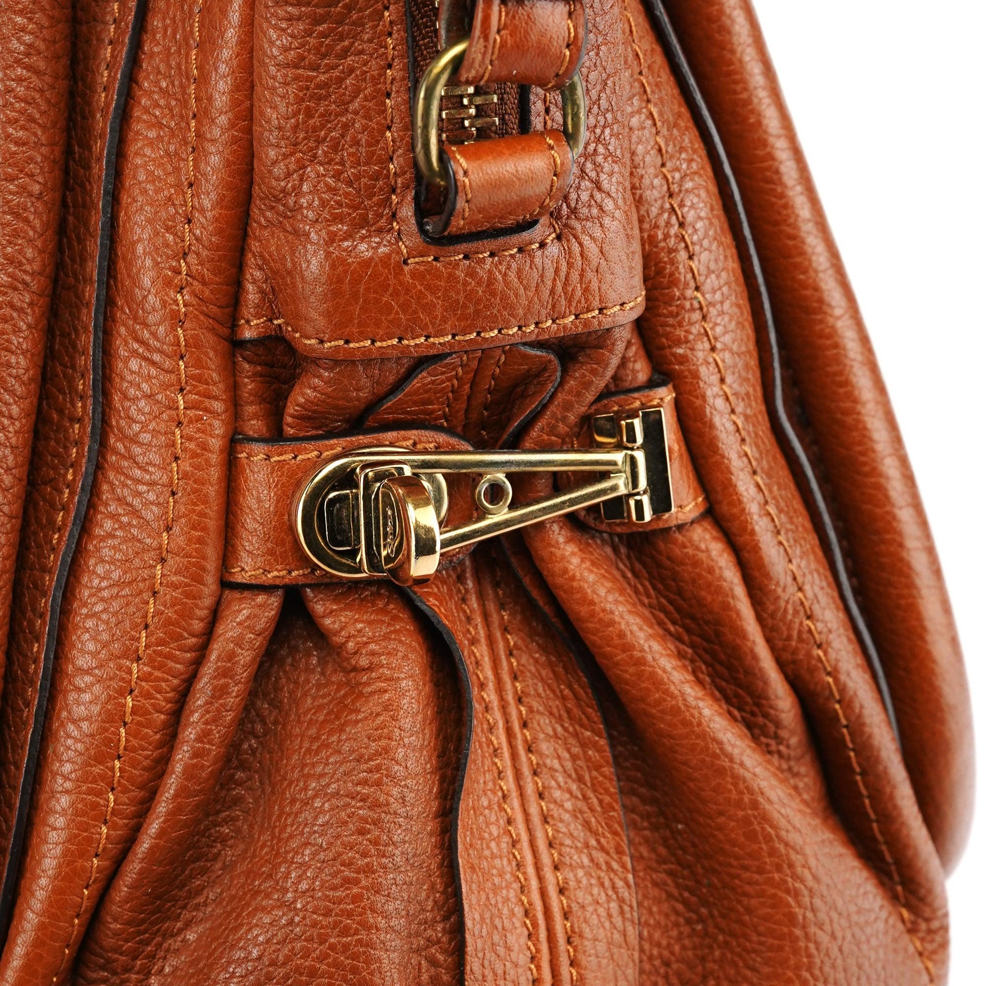 Chloé Sac deux portés Paraty en cuir marron clair