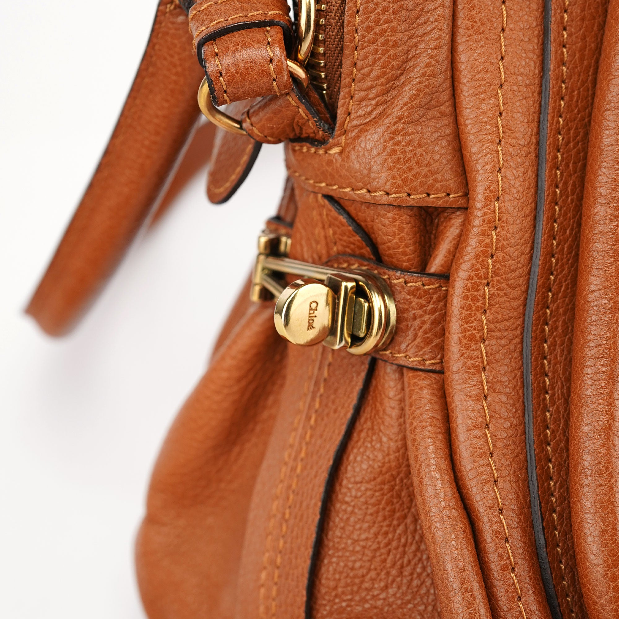 Chloé Light Brown Leather Paraty 2-Way Shoulder Bag
