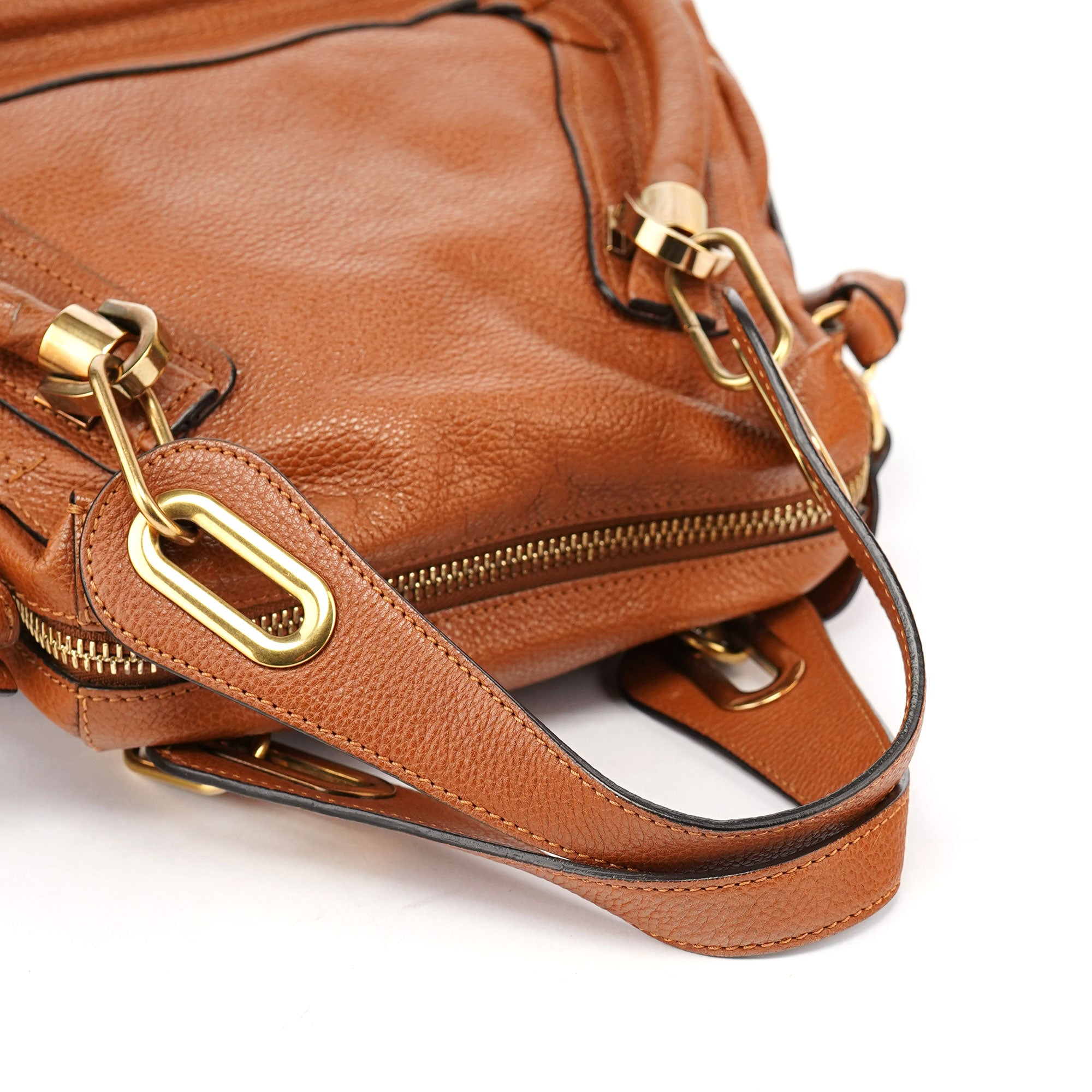 Chloé Paraty 2-Way Schultertasche aus hellbraunem Leder
