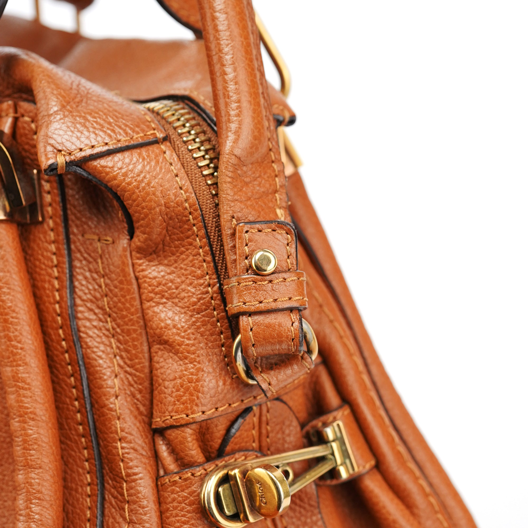 Chloé Sac deux portés Paraty en cuir marron clair