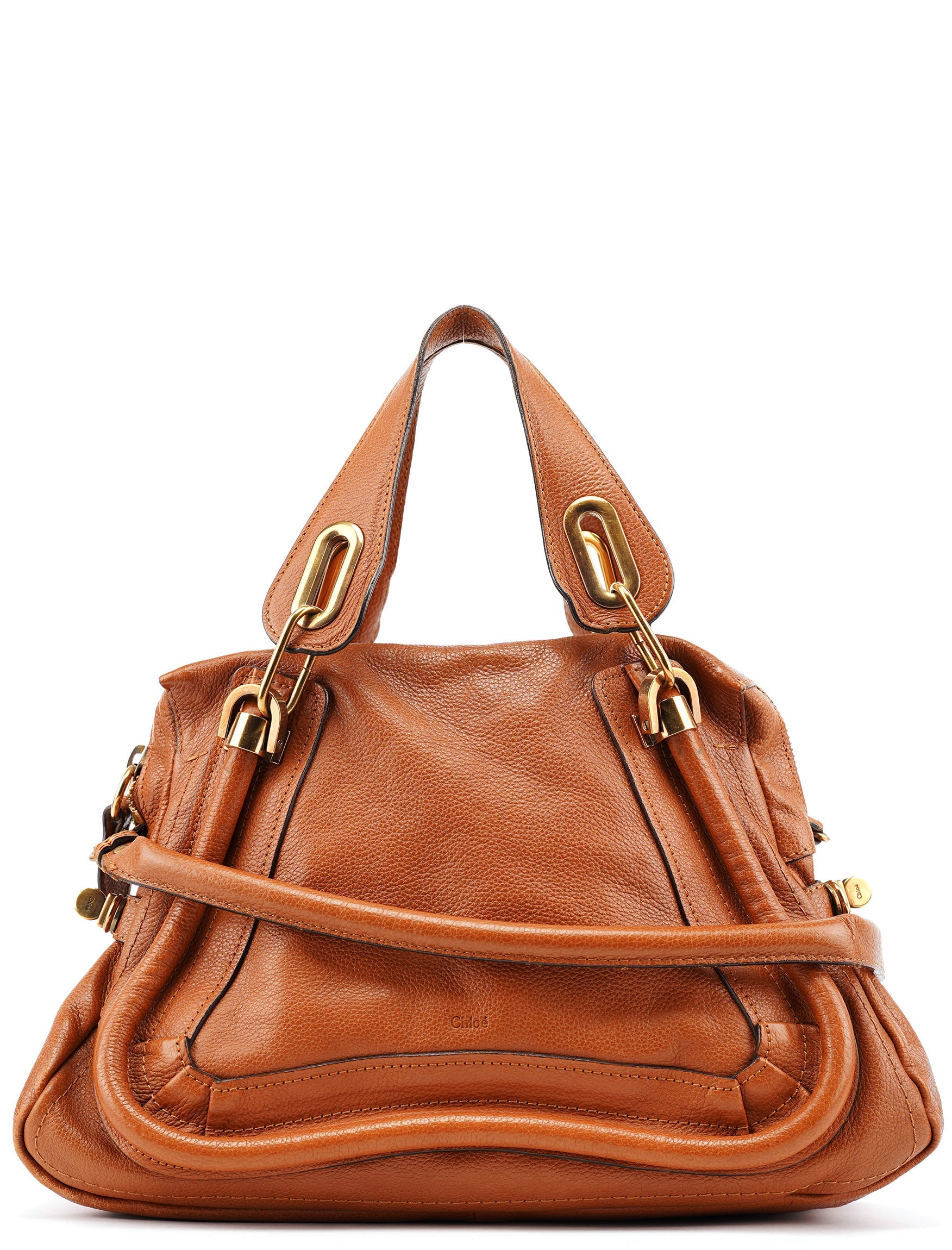 Chloé Sac deux portés Paraty en cuir marron clair