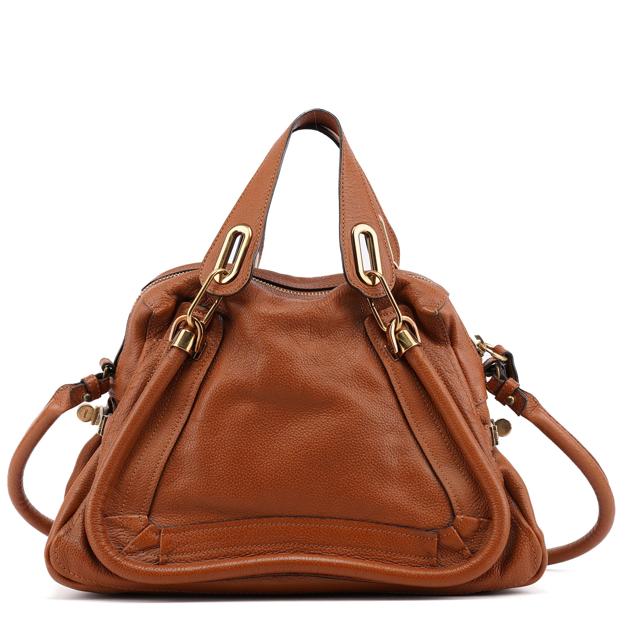 Chloé Light Brown Leather Paraty 2-Way Shoulder Bag