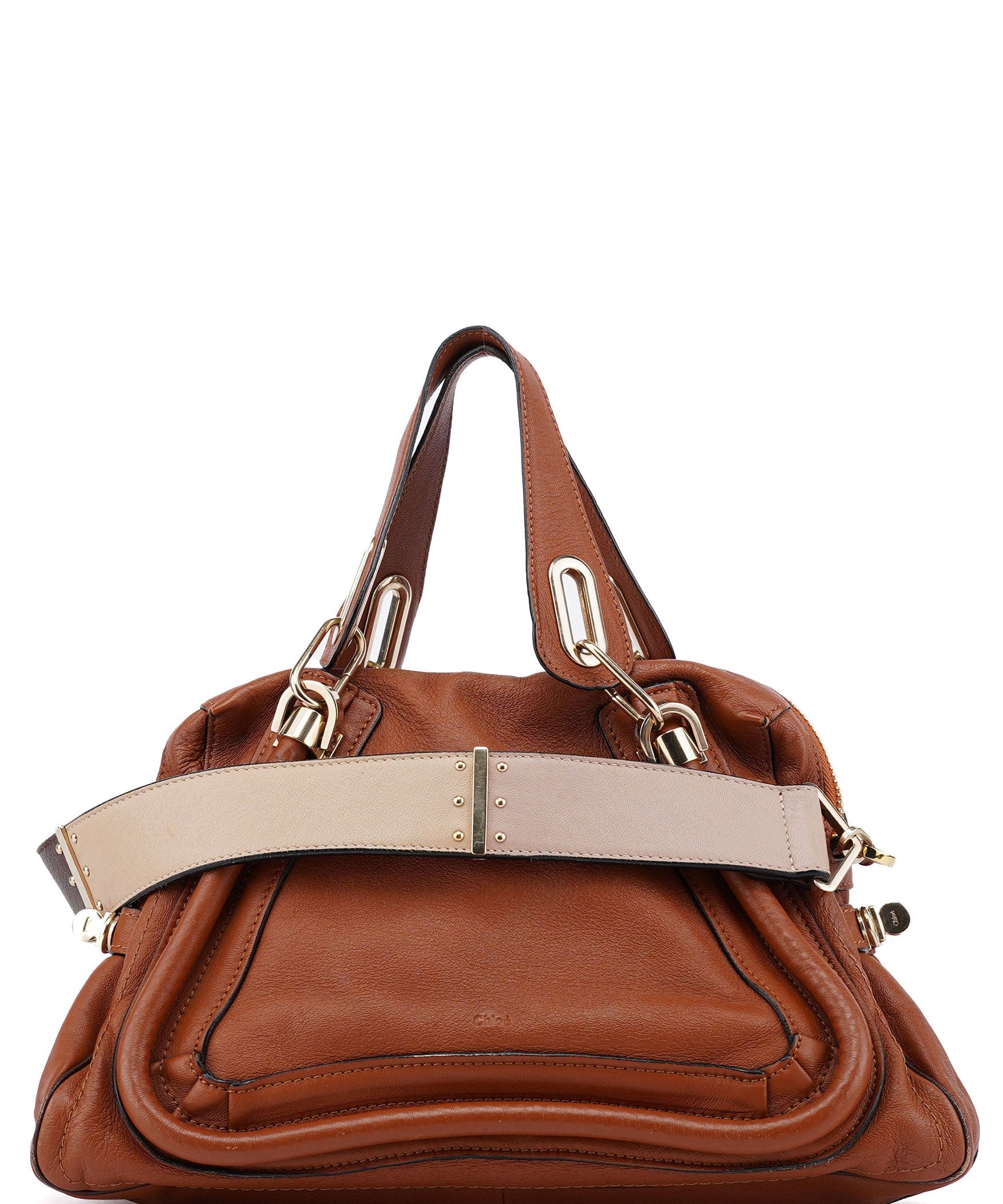 Chloé Light Brown Leather Paraty 2-Way Shoulder Bag