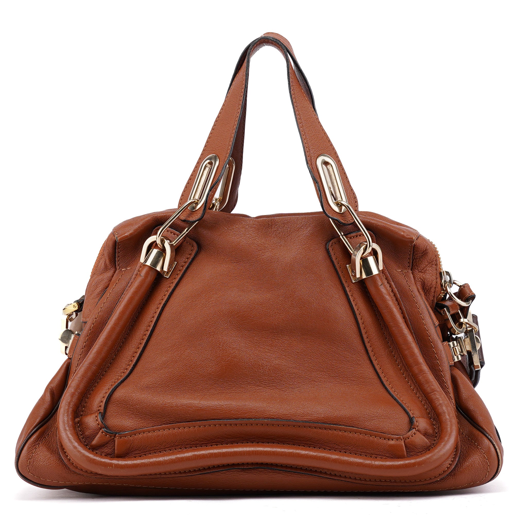 Chloé Paraty 2-Way Schultertasche aus hellbraunem Leder