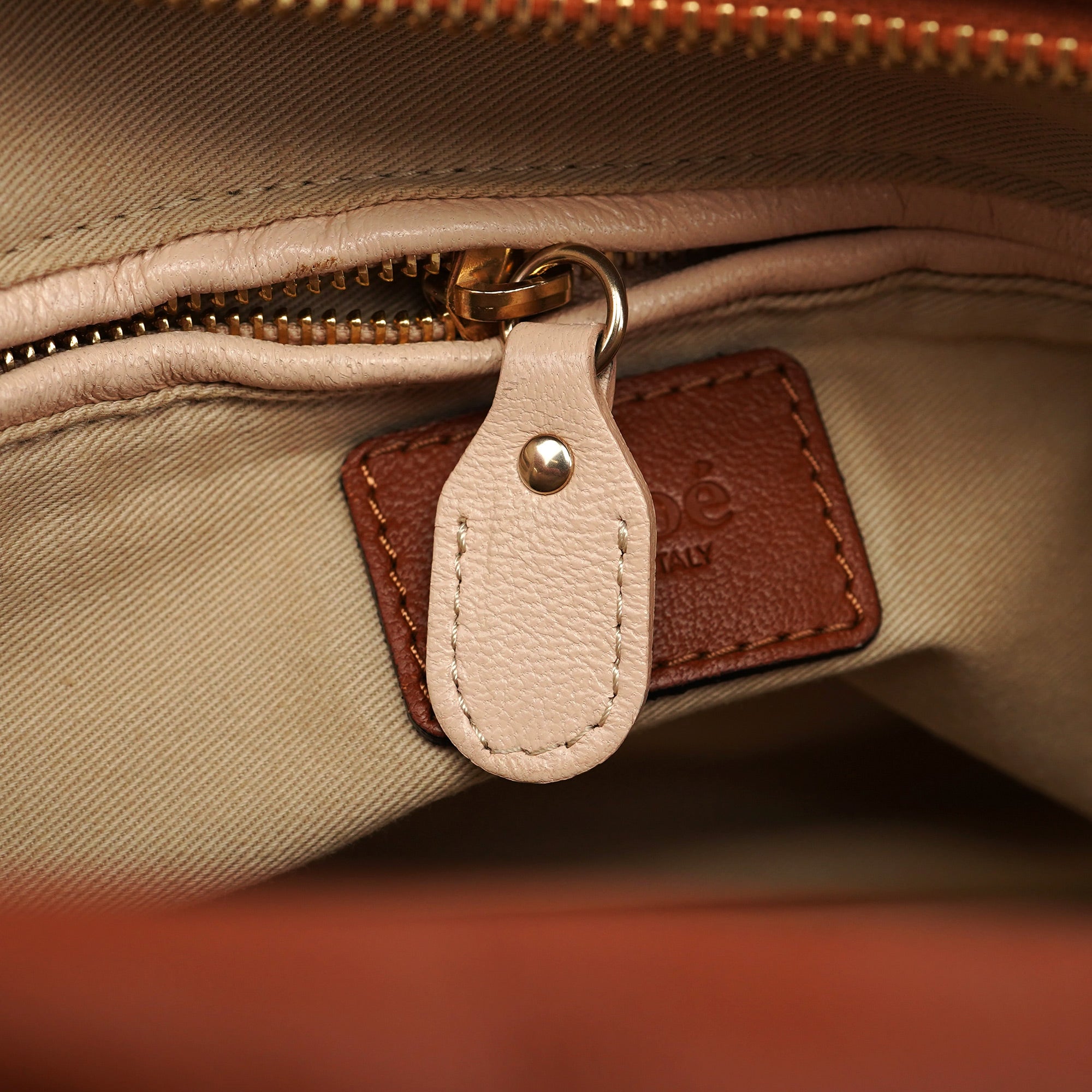 Chloé Paraty 2-Way Schultertasche aus hellbraunem Leder