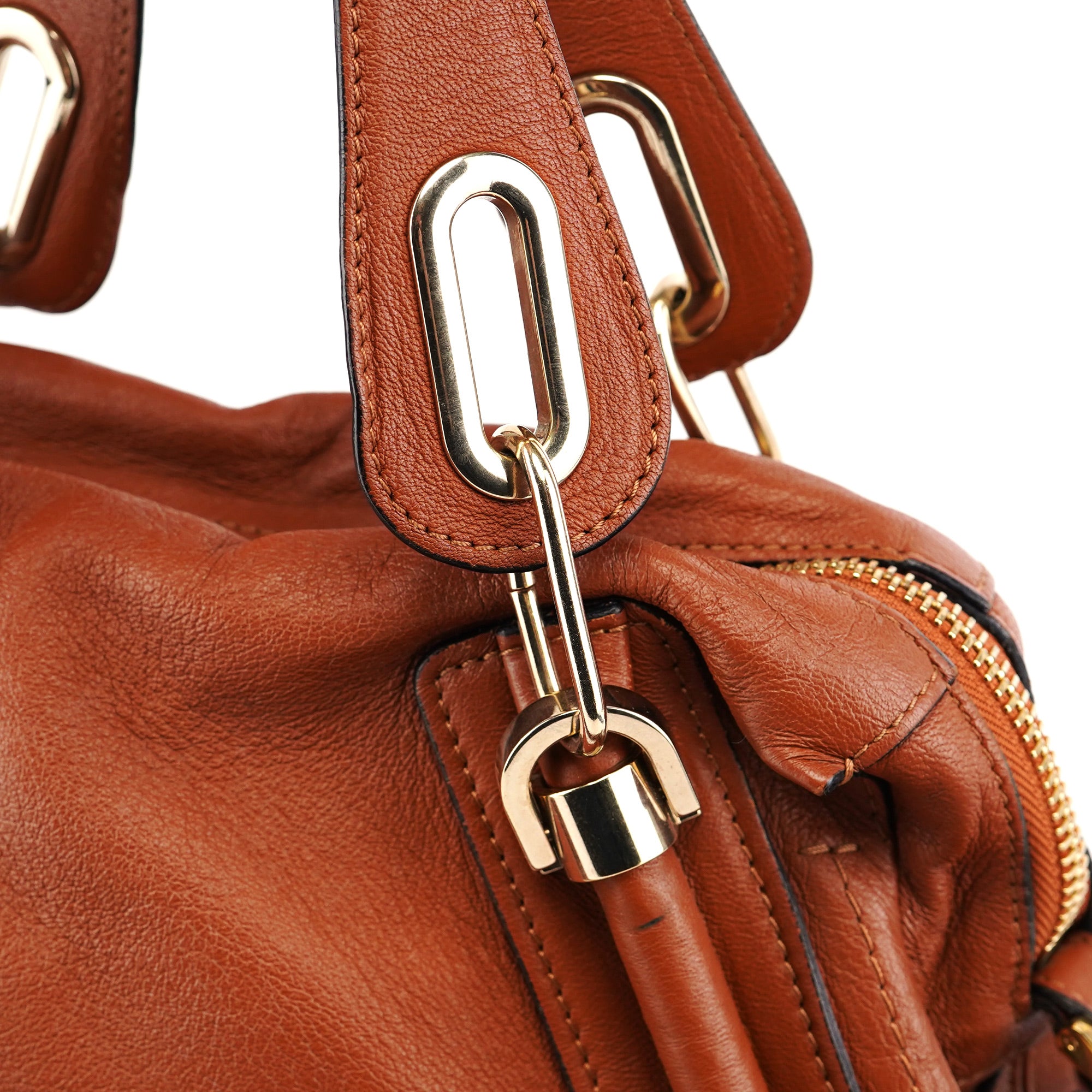 Chloé Paraty 2-Way Schultertasche aus hellbraunem Leder