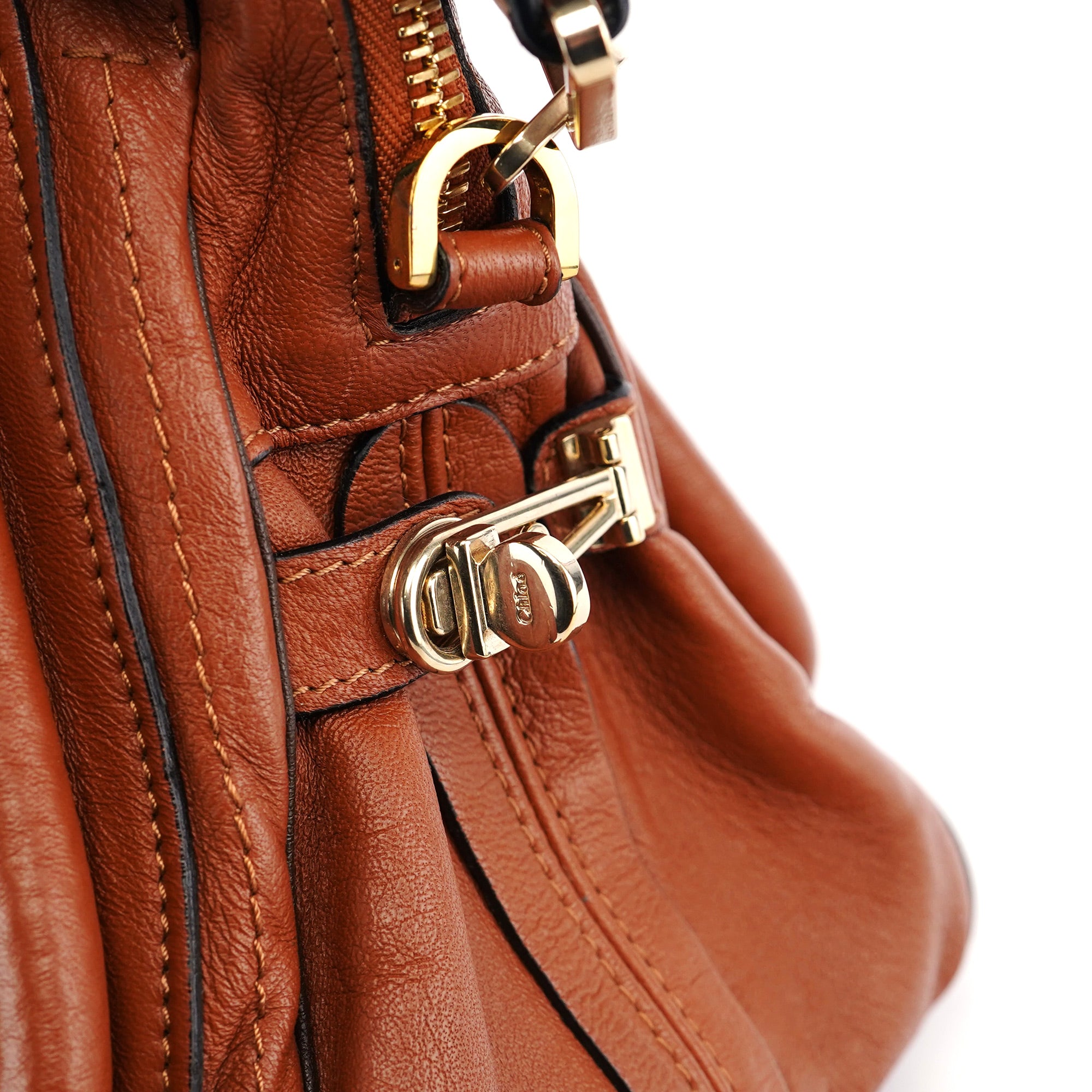 Chloé Paraty 2-Way Schultertasche aus hellbraunem Leder