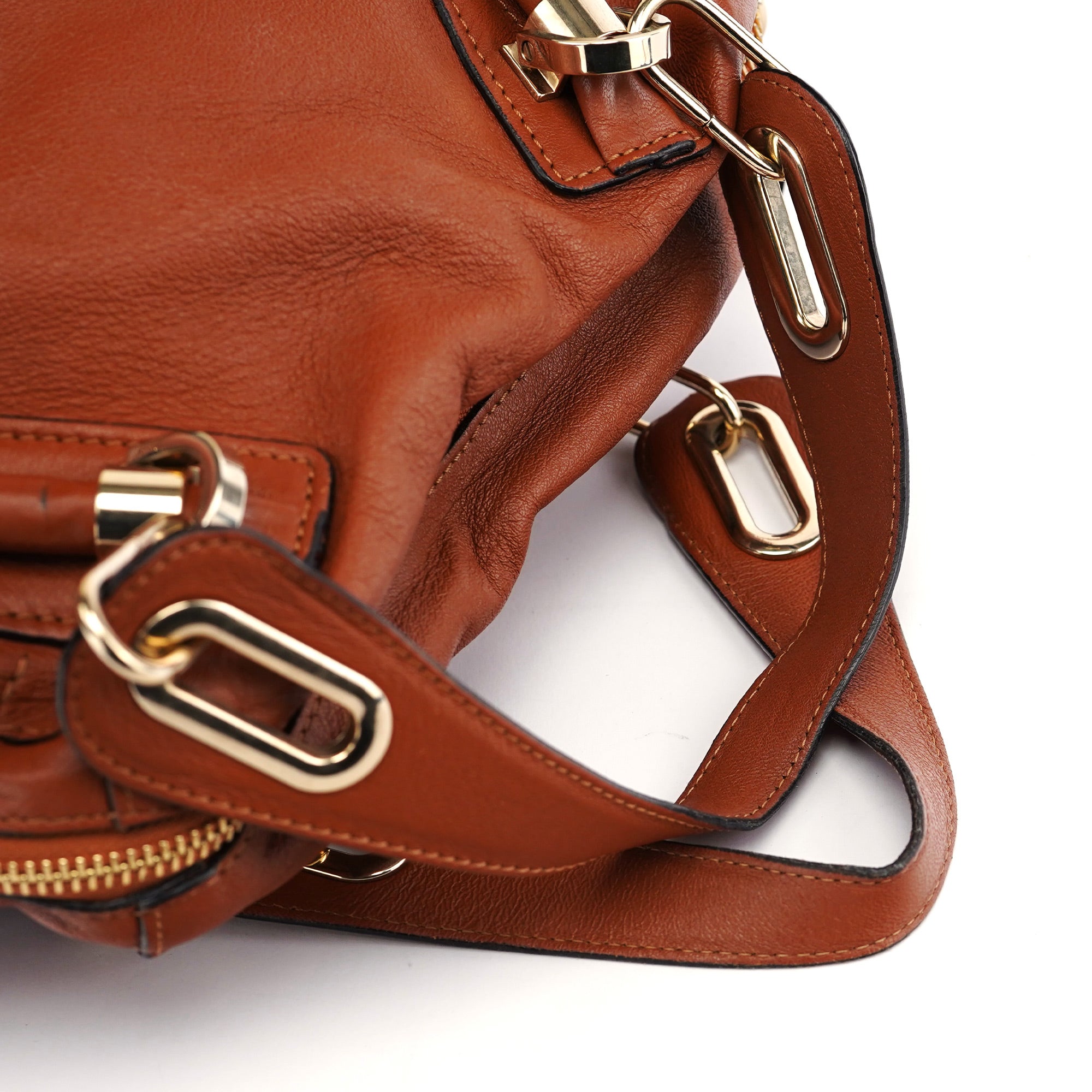 Chloé Paraty 2-Way Schultertasche aus hellbraunem Leder