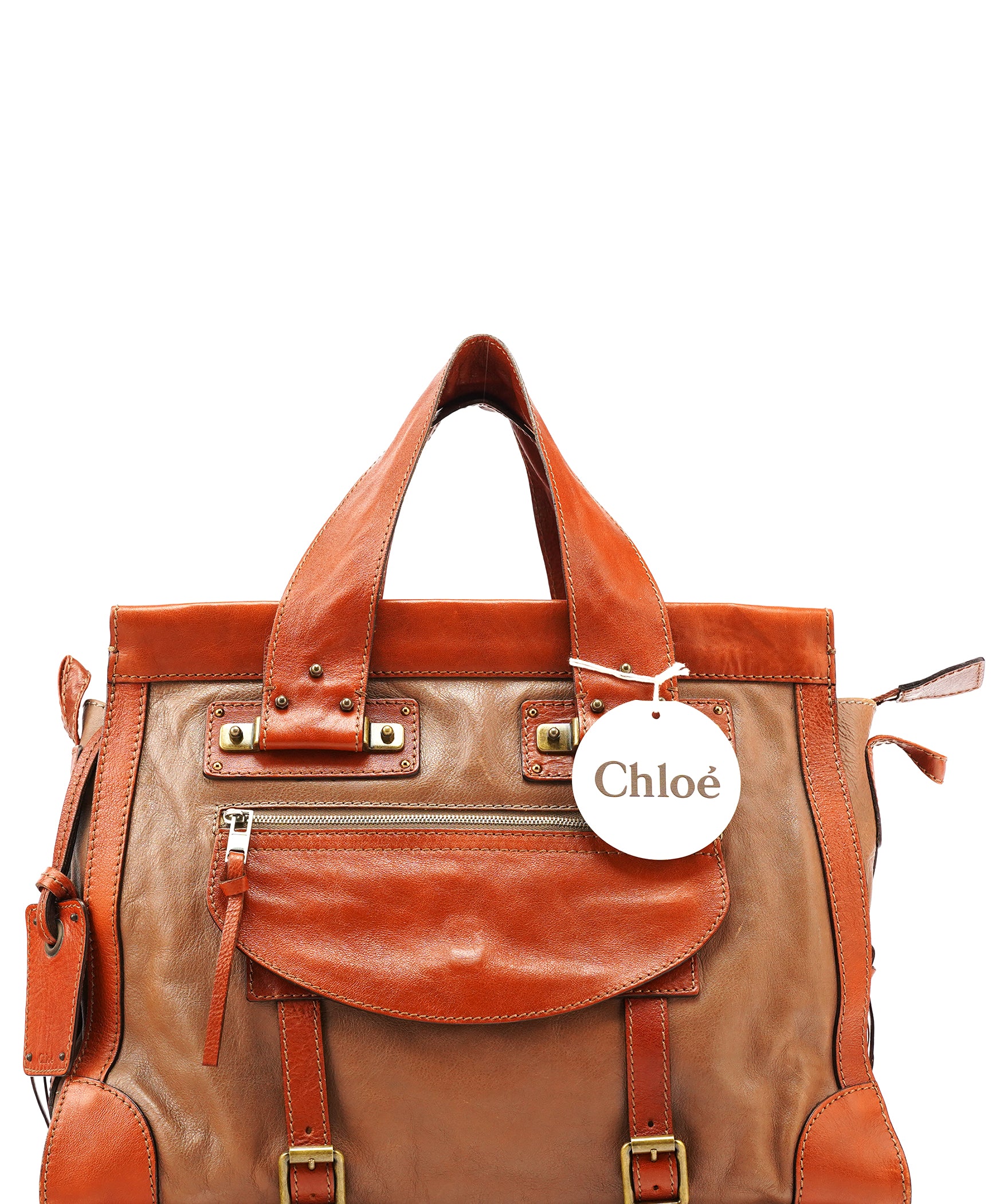 Chloe Light Brown Leather Tracy Tote Bag