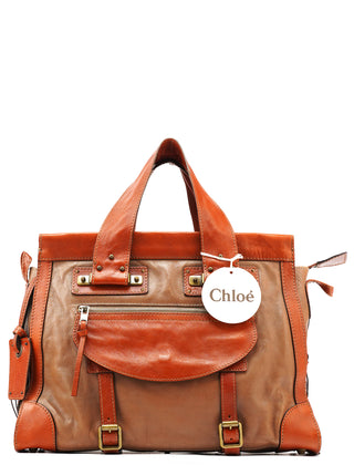 Chloe Light Brown Leather Tracy Tote Bag