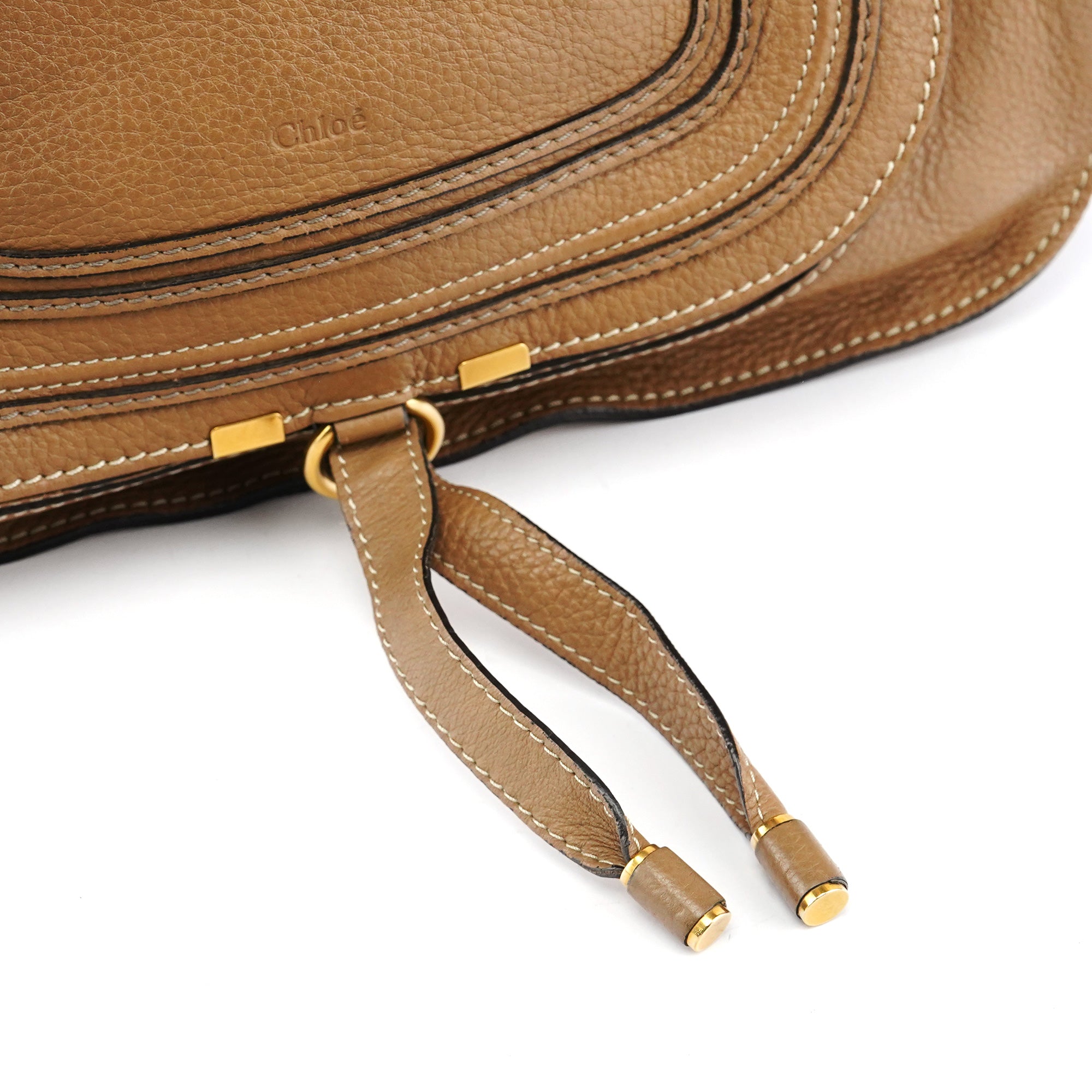 Chloé Sac porté épaule Marcie en cuir marron clair