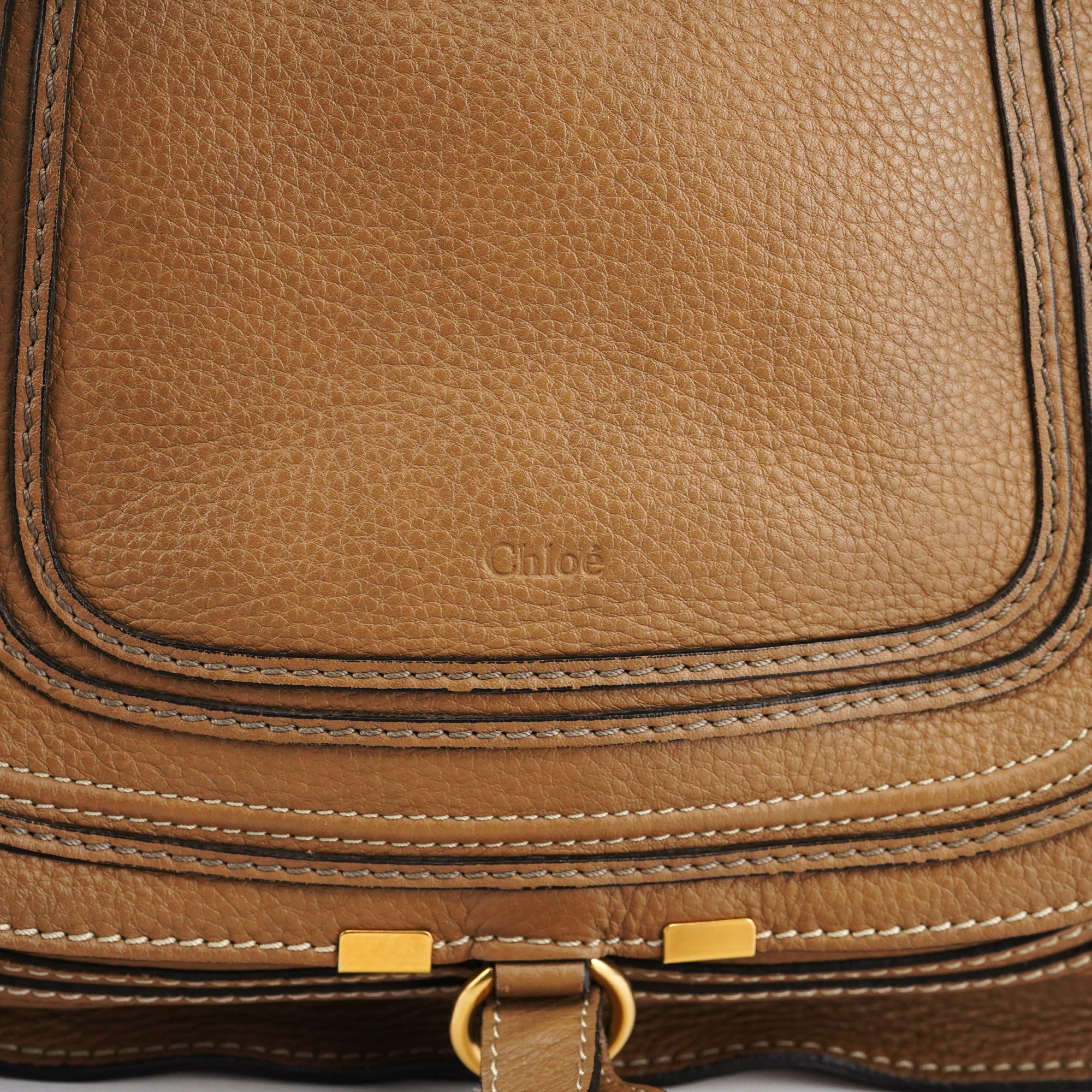 Chloé Sac porté épaule Marcie en cuir marron clair