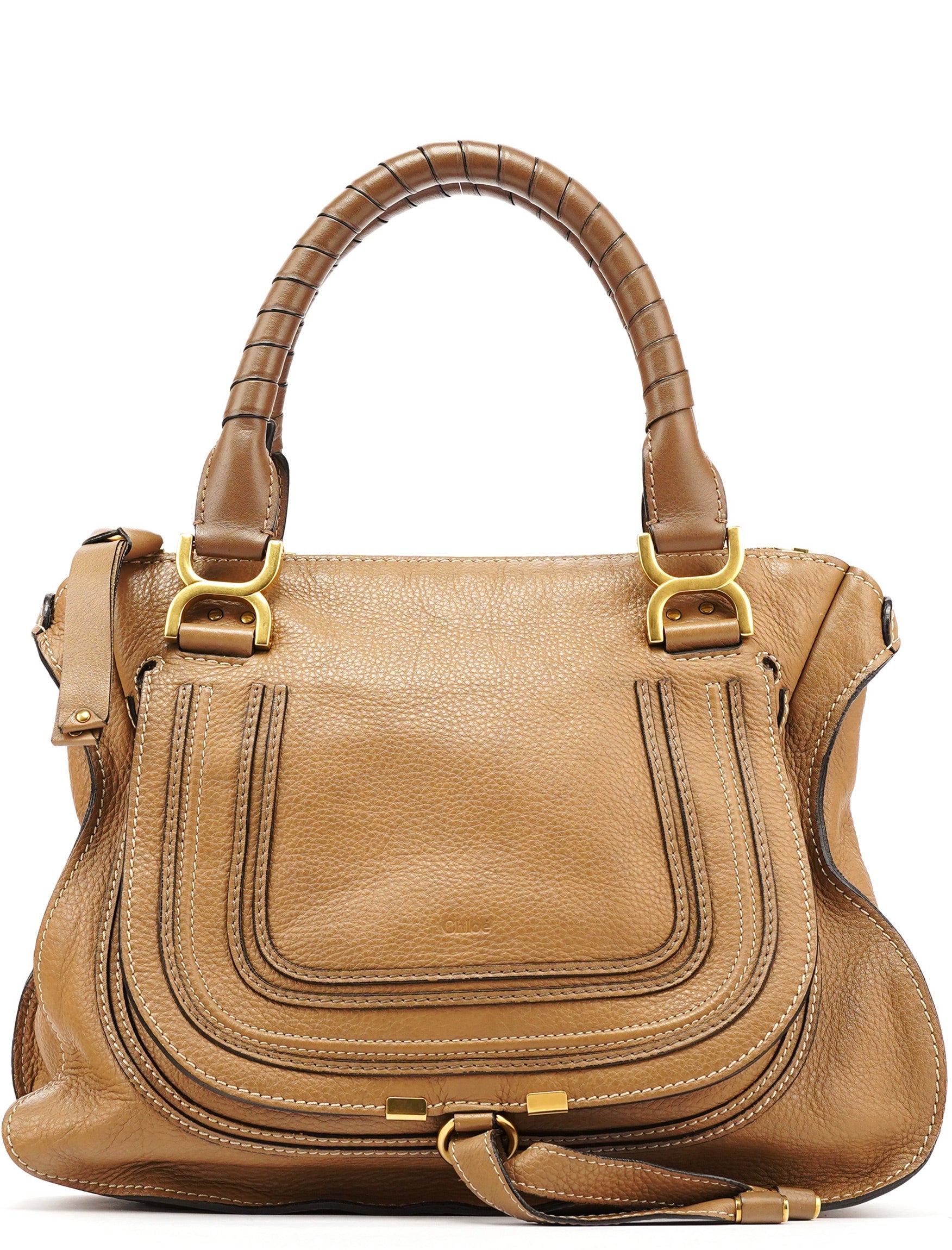 Chloé Sac porté épaule Marcie en cuir marron clair