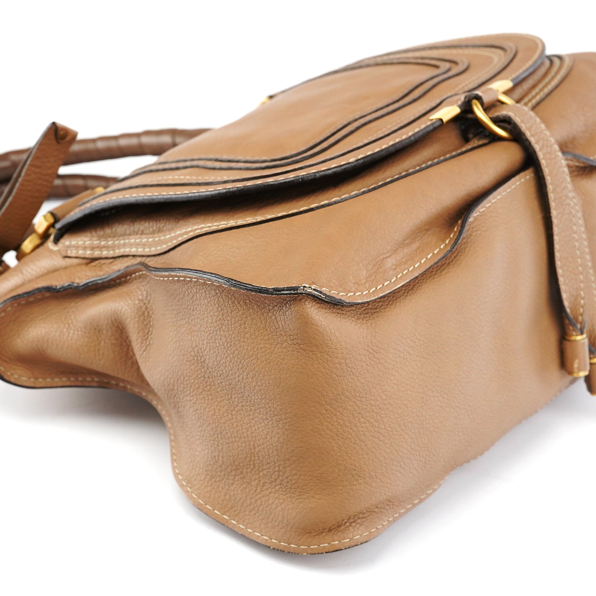 Chloé Sac porté épaule Marcie en cuir marron clair