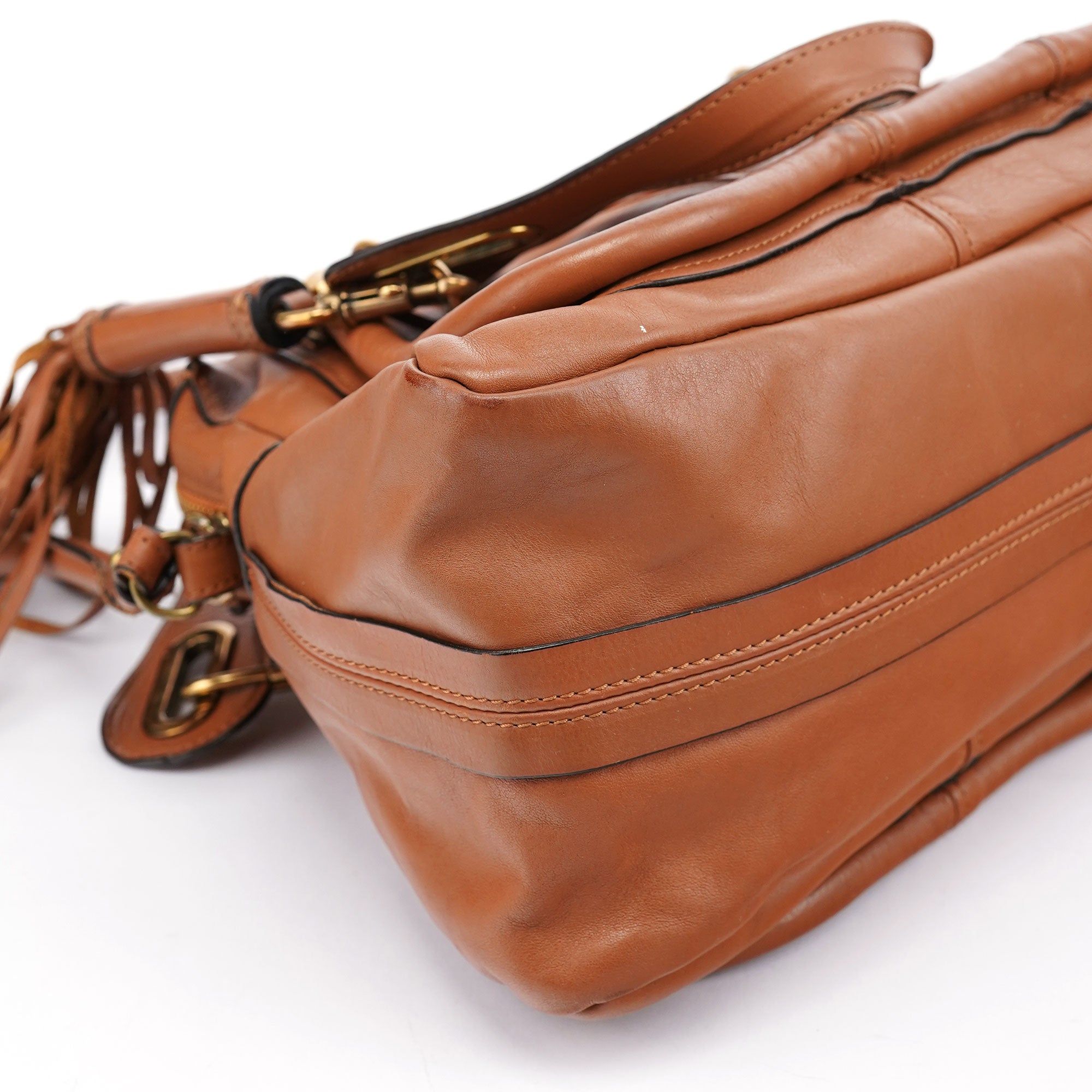 Chloé Paraty 2-Way Schultertasche aus hellbraunem Leder