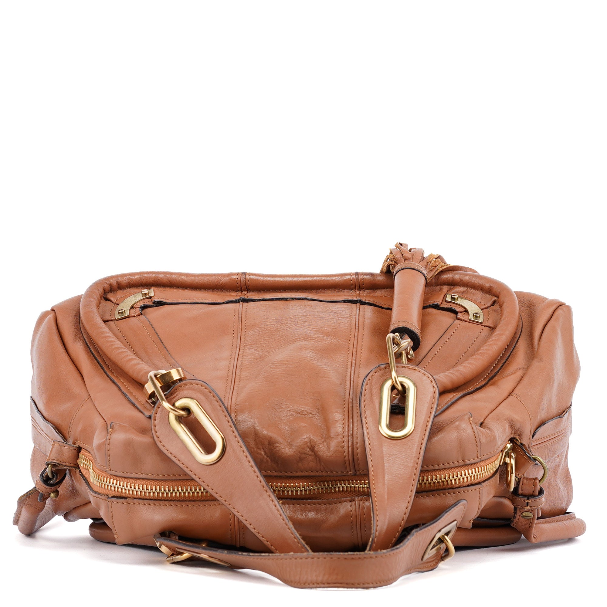 Chloé Paraty 2-Way Schultertasche aus hellbraunem Leder