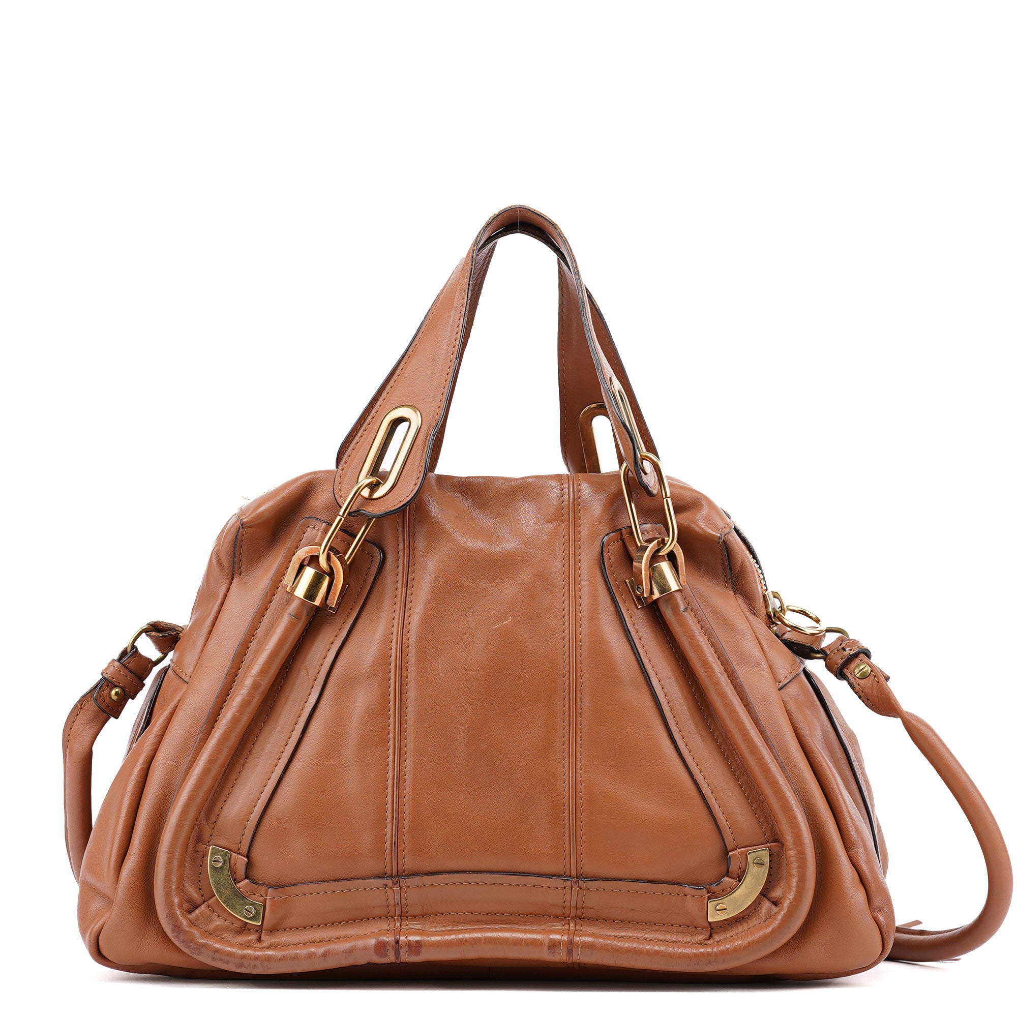 Chloé Paraty 2-Way Schultertasche aus hellbraunem Leder