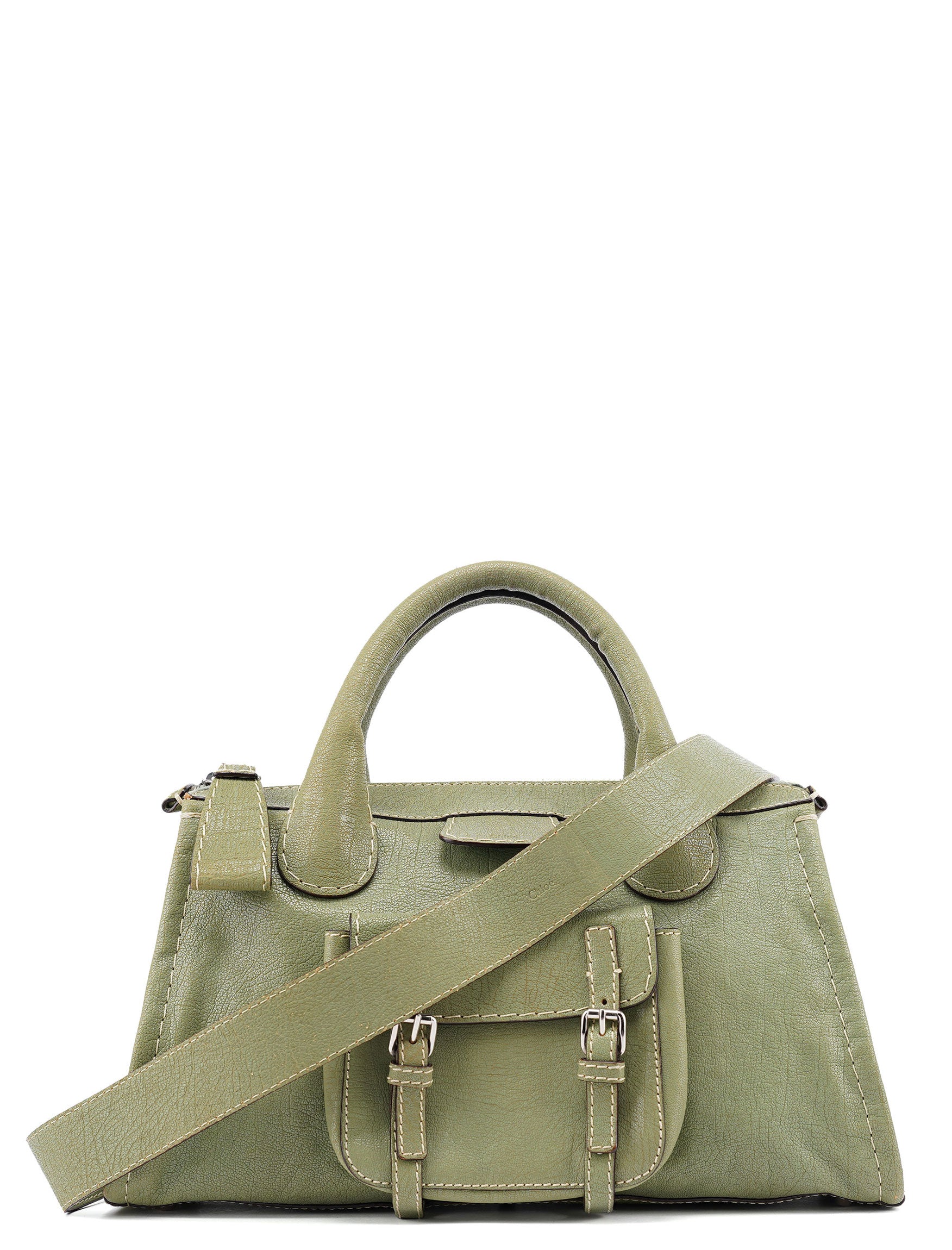 Chloé Light Green Leather Edith 2-Way Tote Bag