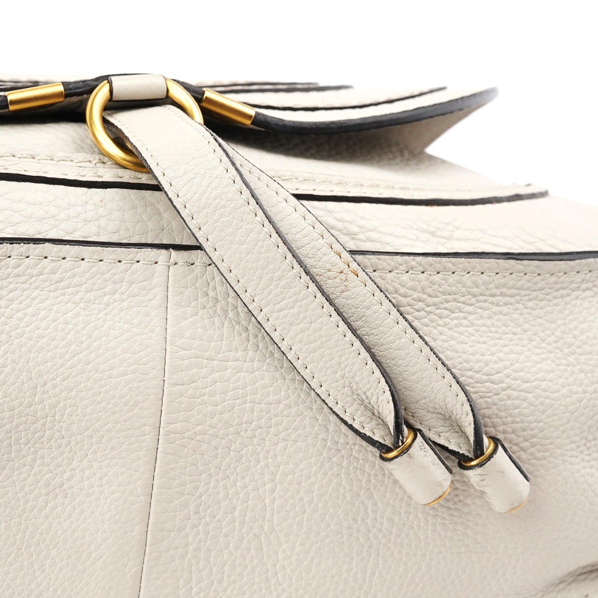 Chloé Sac deux portés Marcie en cuir gris clair