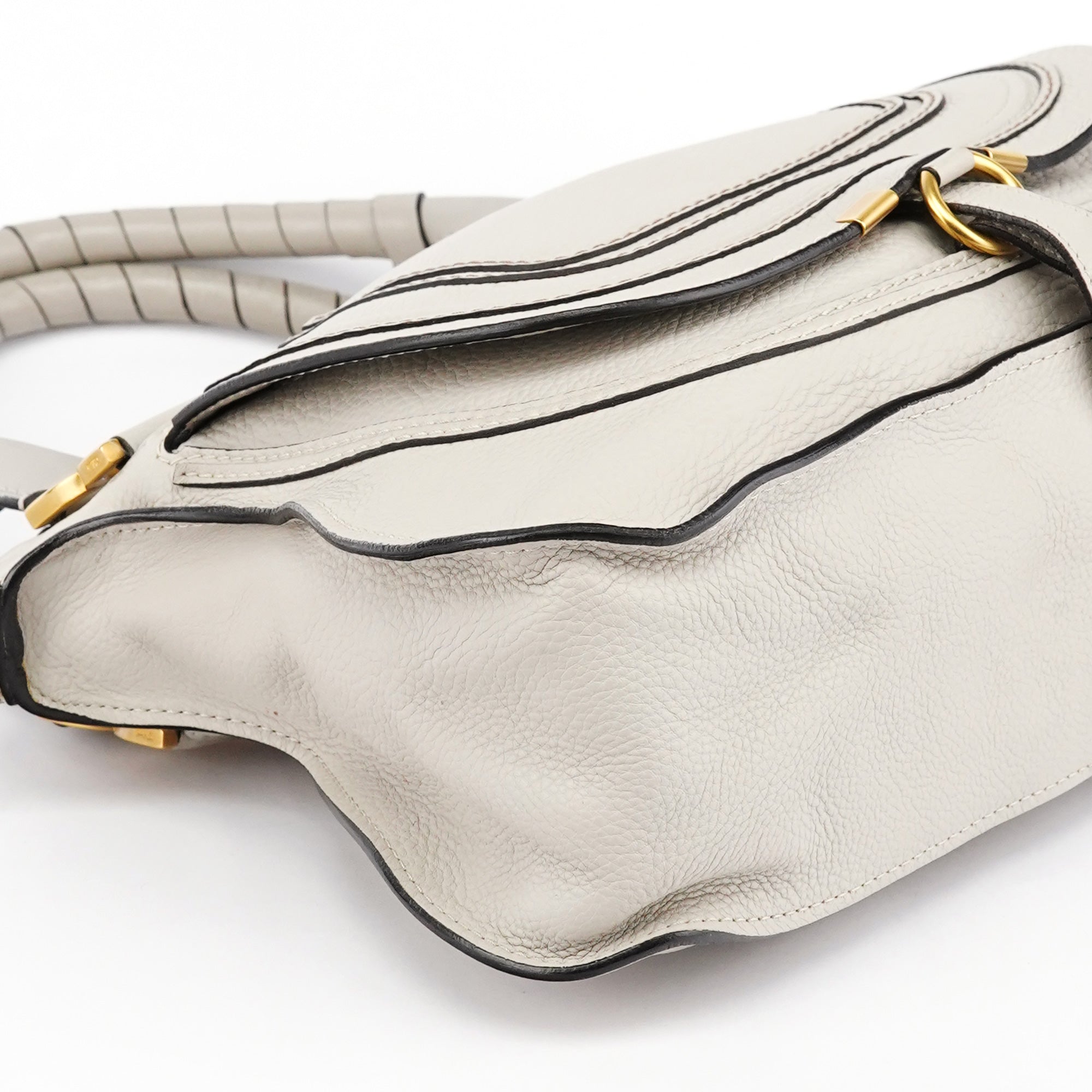Chloé Sac deux portés Marcie en cuir gris clair