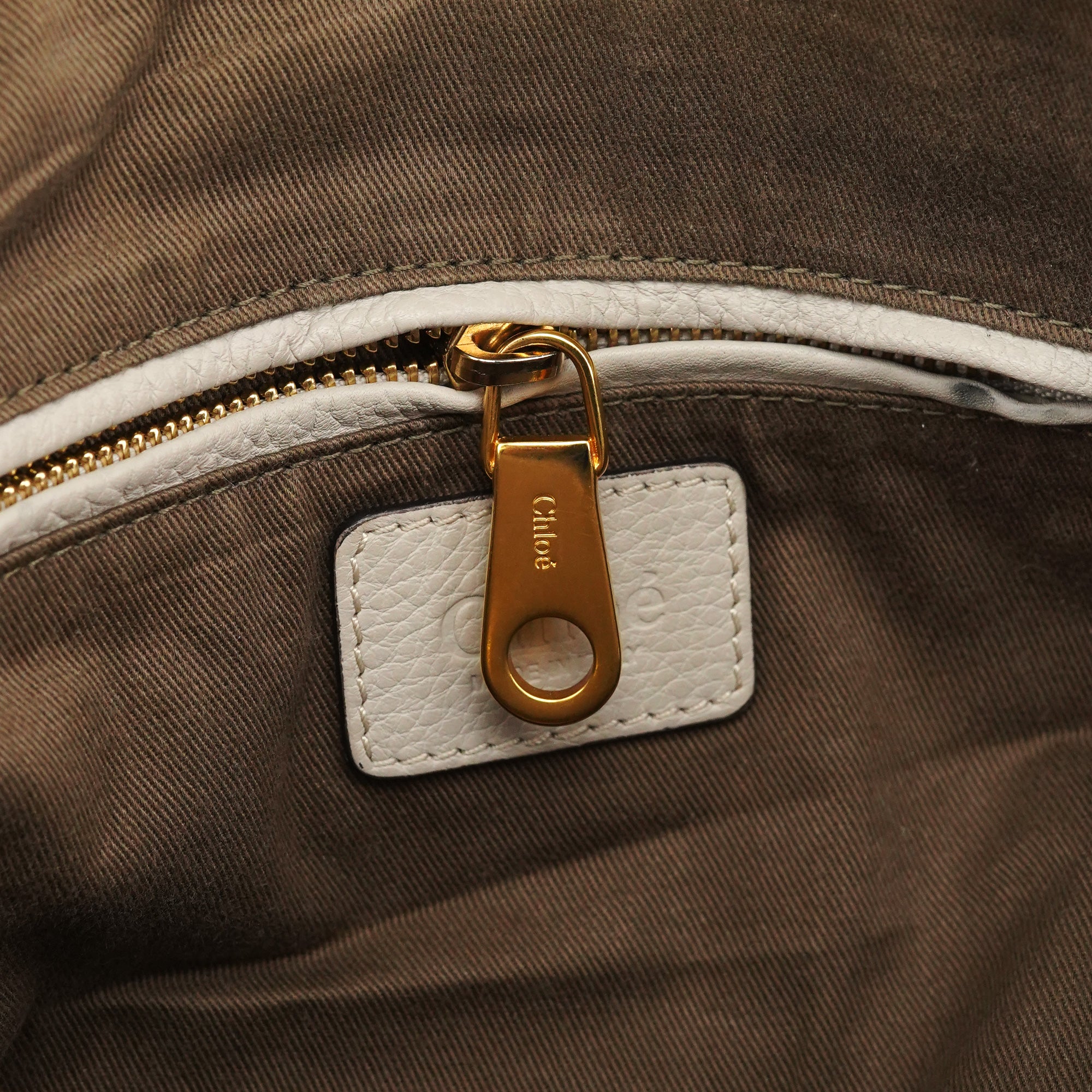 Chloé Sac deux portés Marcie en cuir gris clair