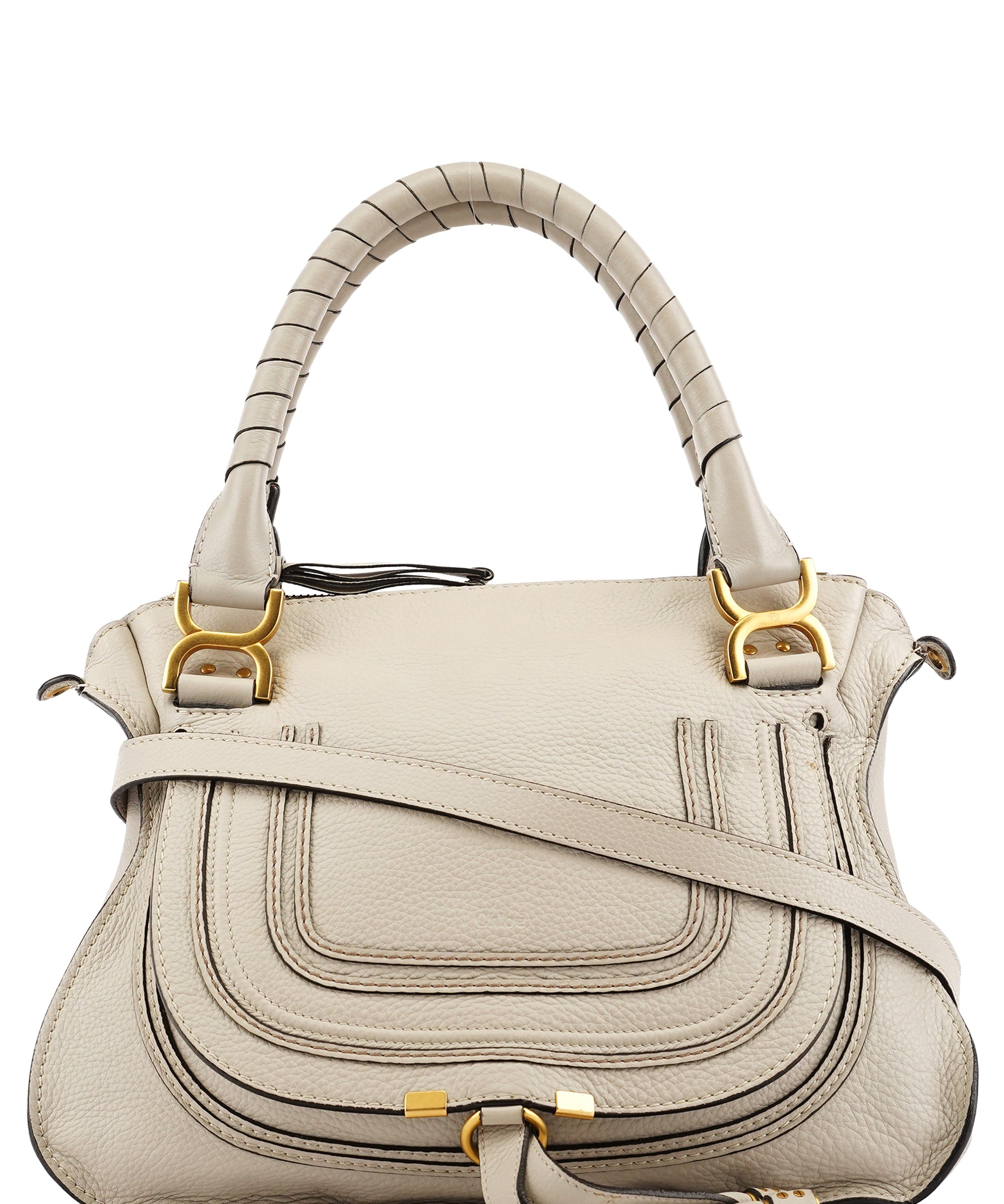 Chloé Light Grey Leather Marcie 2-Way Bag