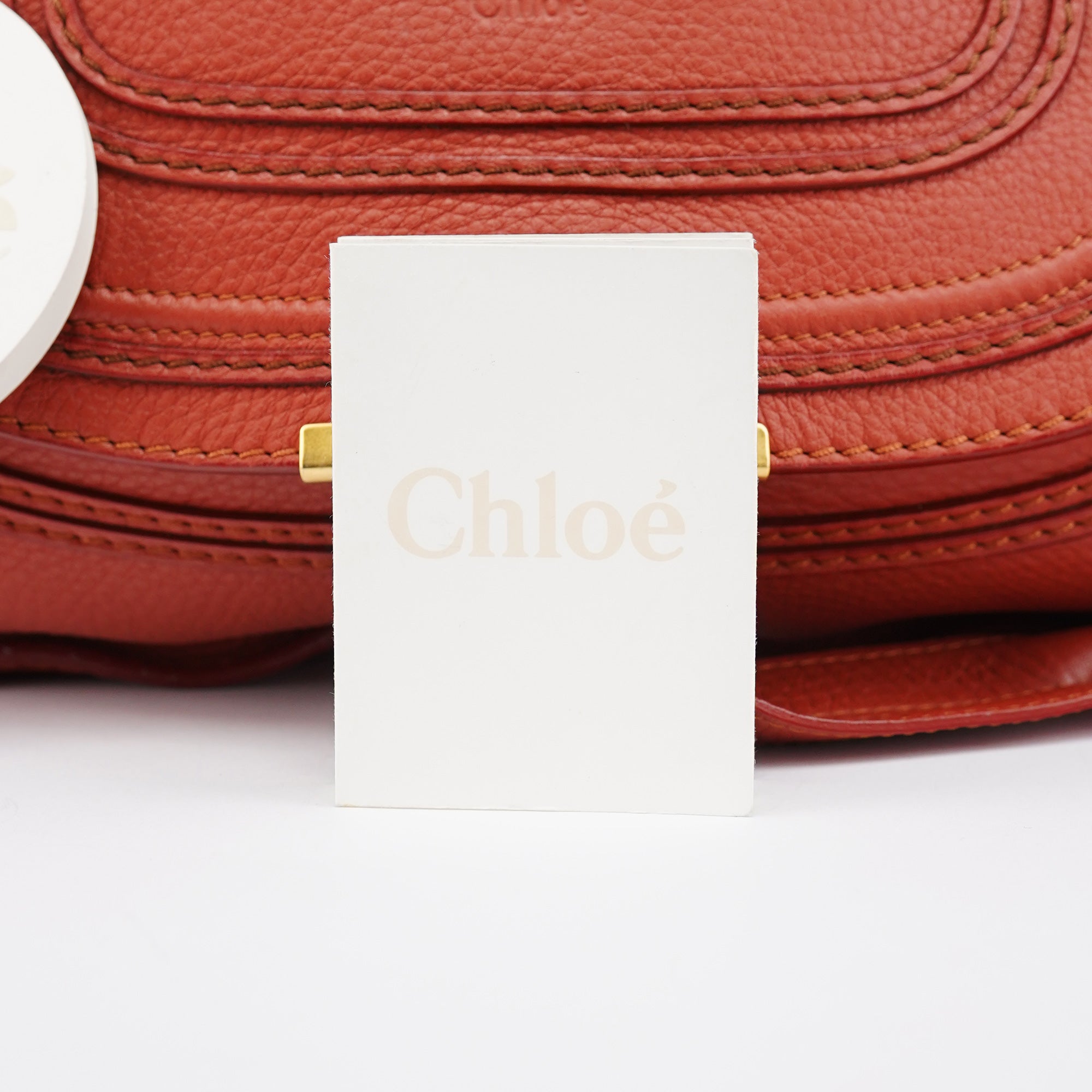 Chloé Marcie 2-Way Tasche aus ahornrotem Leder