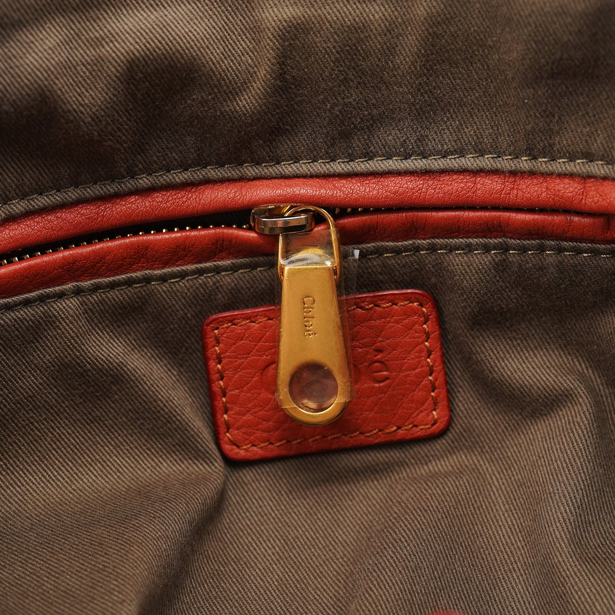 Chloé Marcie 2-Way Tasche aus ahornrotem Leder