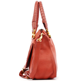 Chloe Maple Red Leather Marcie 2-Way Bag