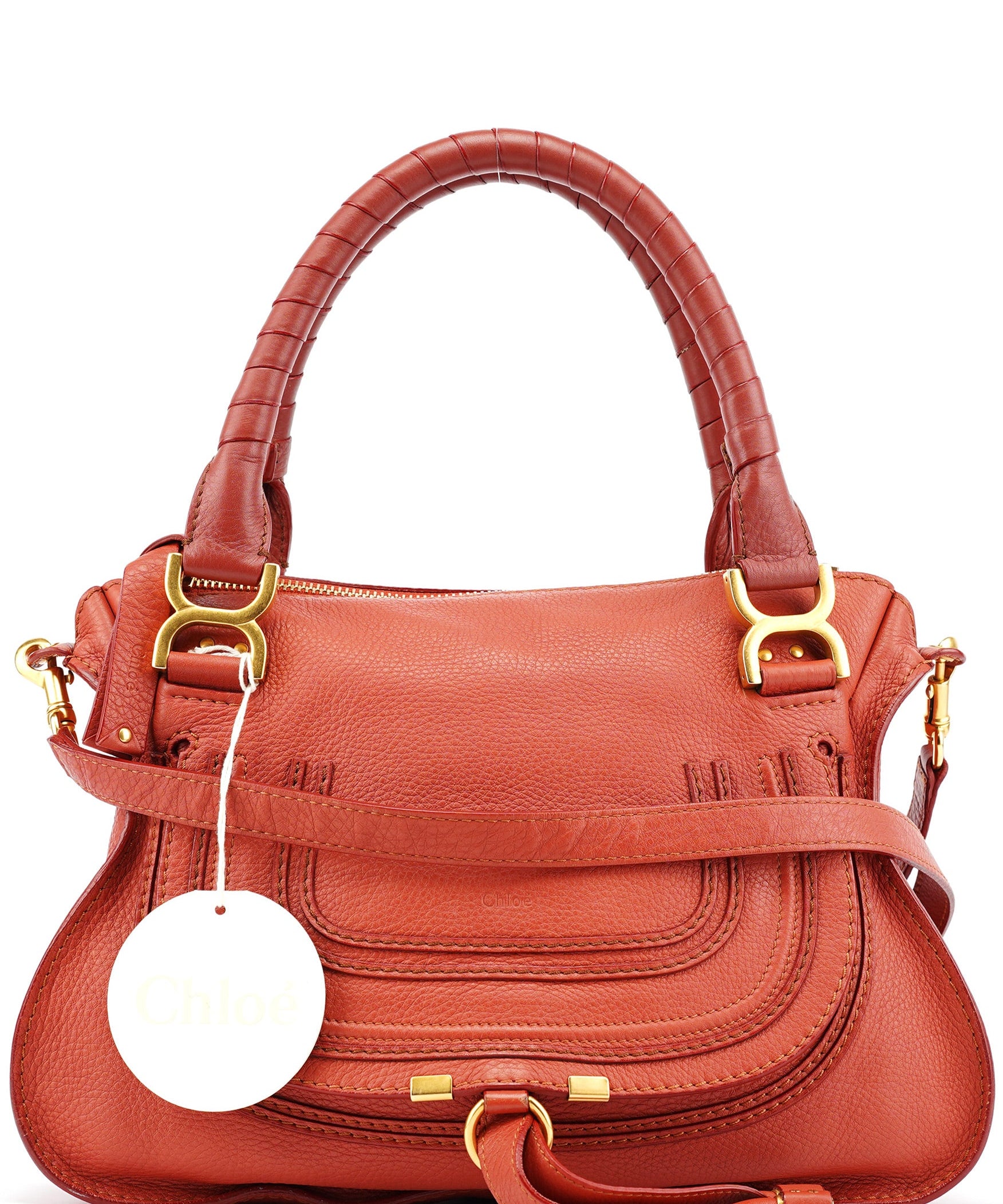 Chloe Maple Red Leather Marcie 2-Way Bag