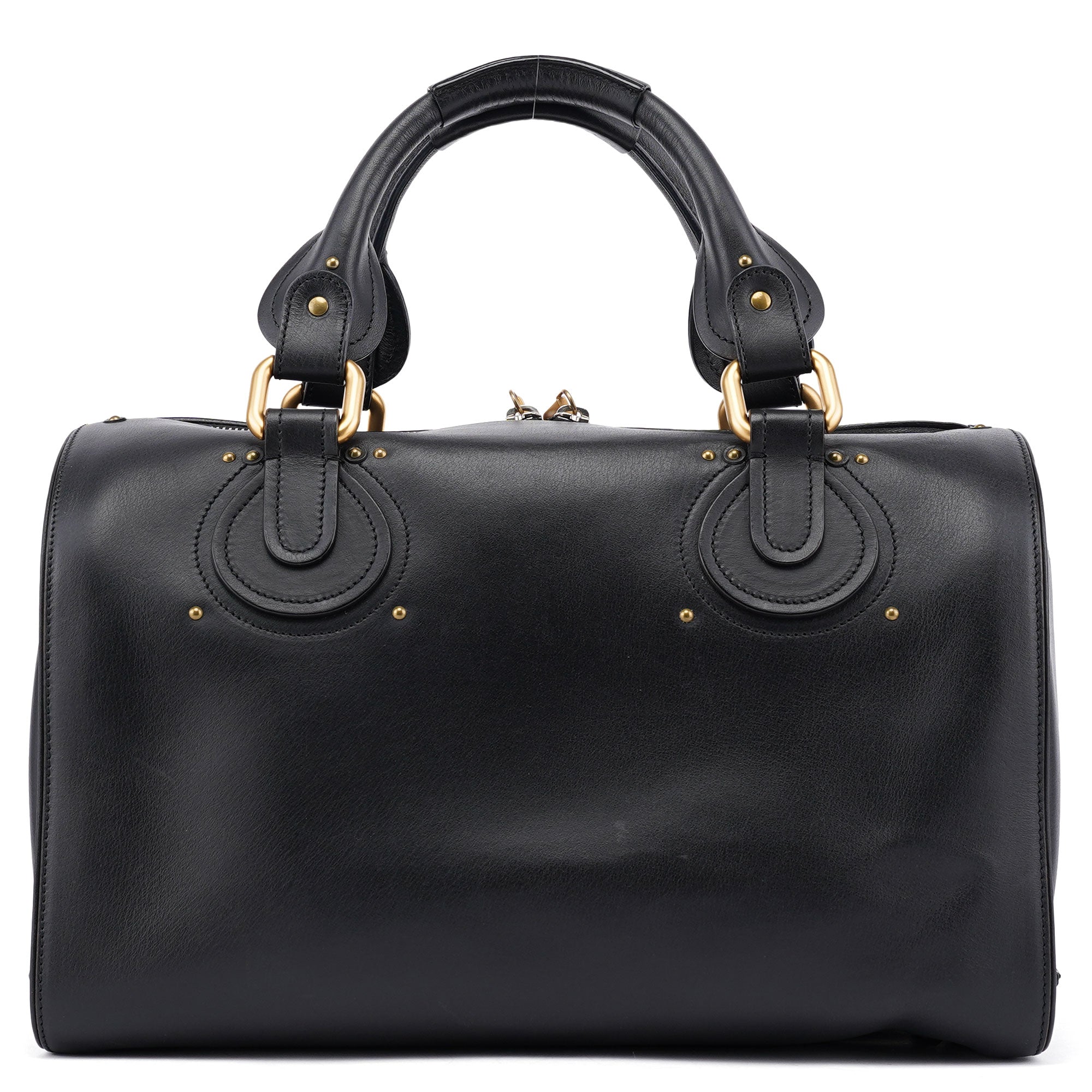 Chloé Matte Black Leather Paddington Boston Bag