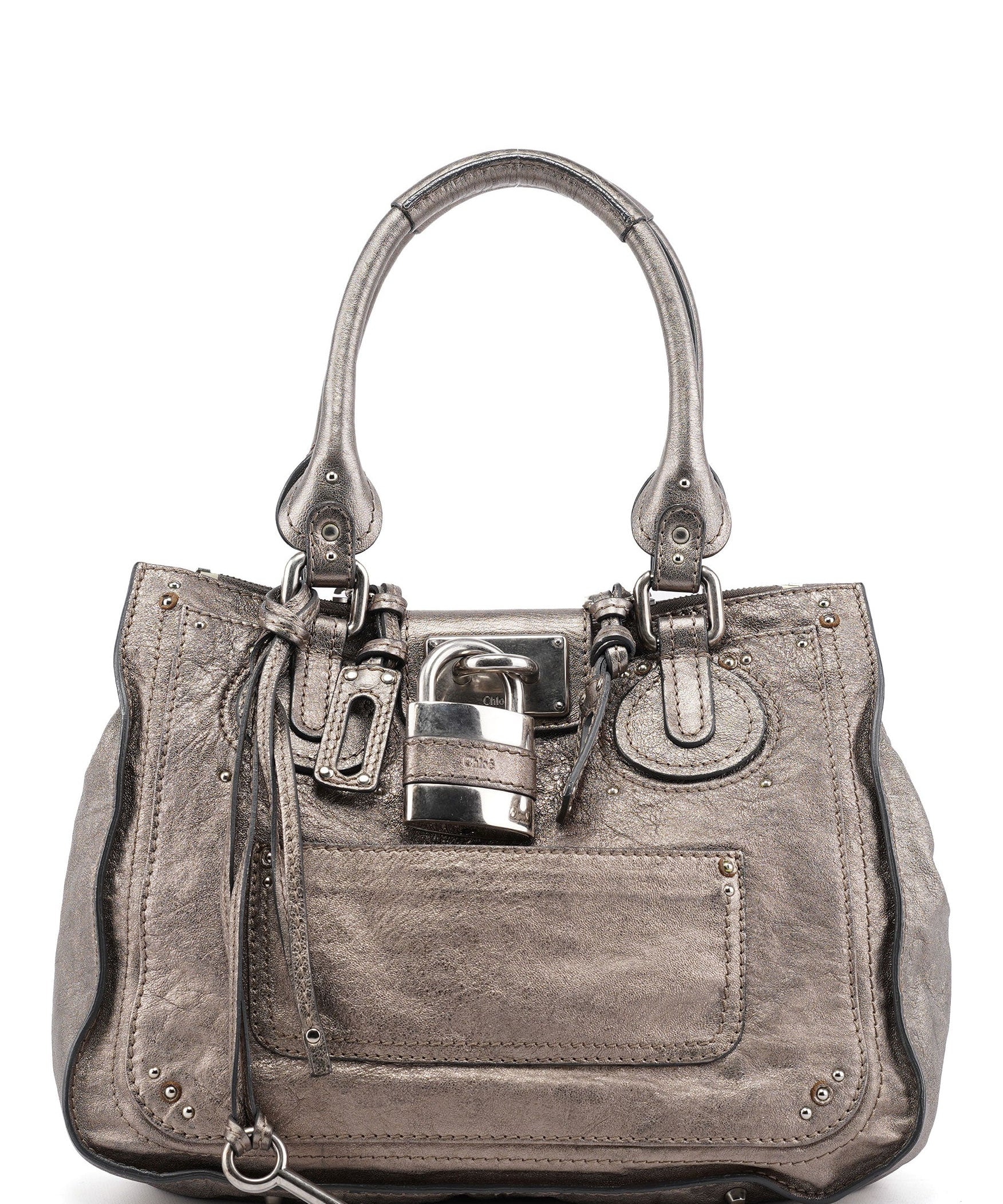 Chloé Metallic Leather Paddington Tote Bag