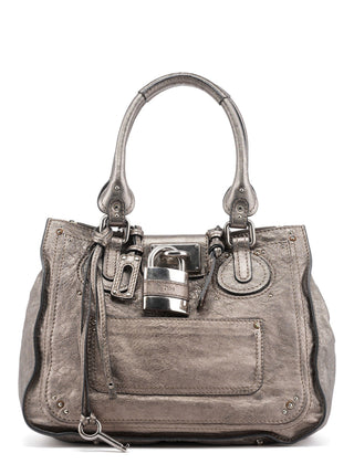 Chloé Metallic Leather Paddington Tote Bag