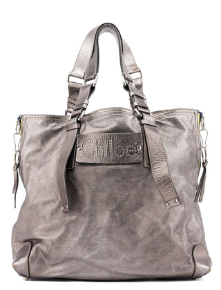 Chloé Metallic Leather Studded Tote Bag