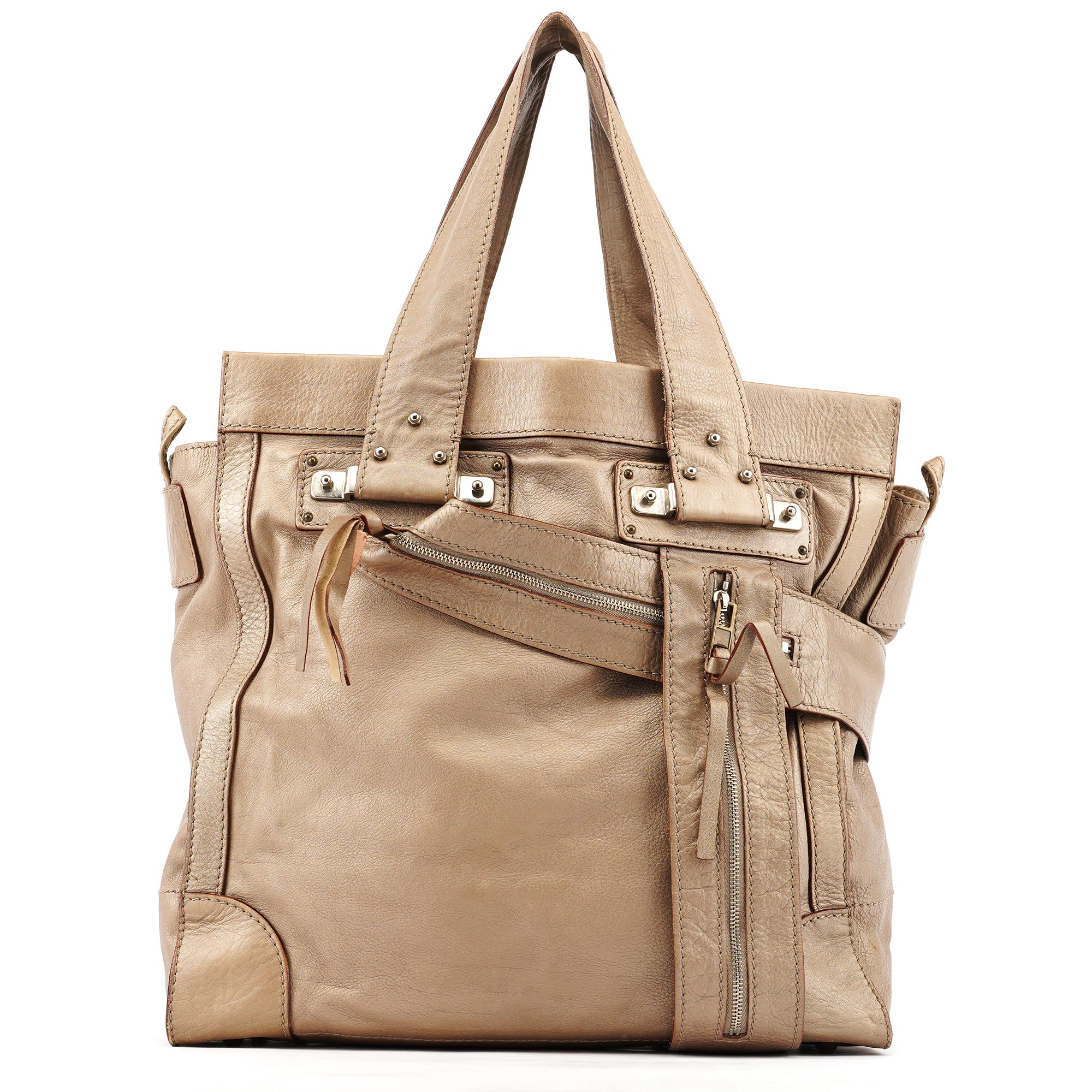 Chloé Sac cabas Tracy en cuir métallisé