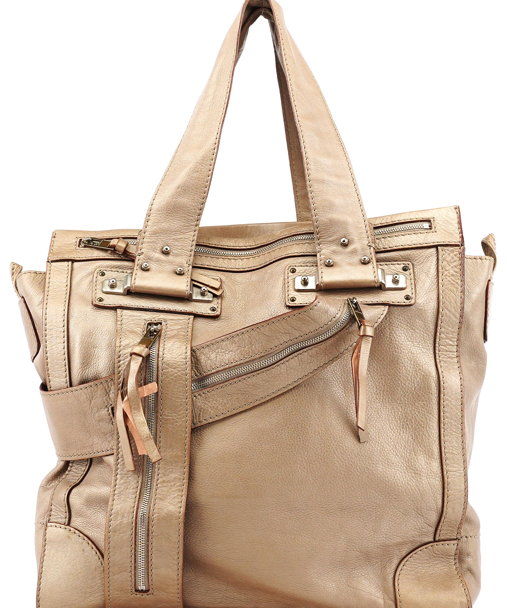 Chloe Metallic Leather Tracy Tote Bag