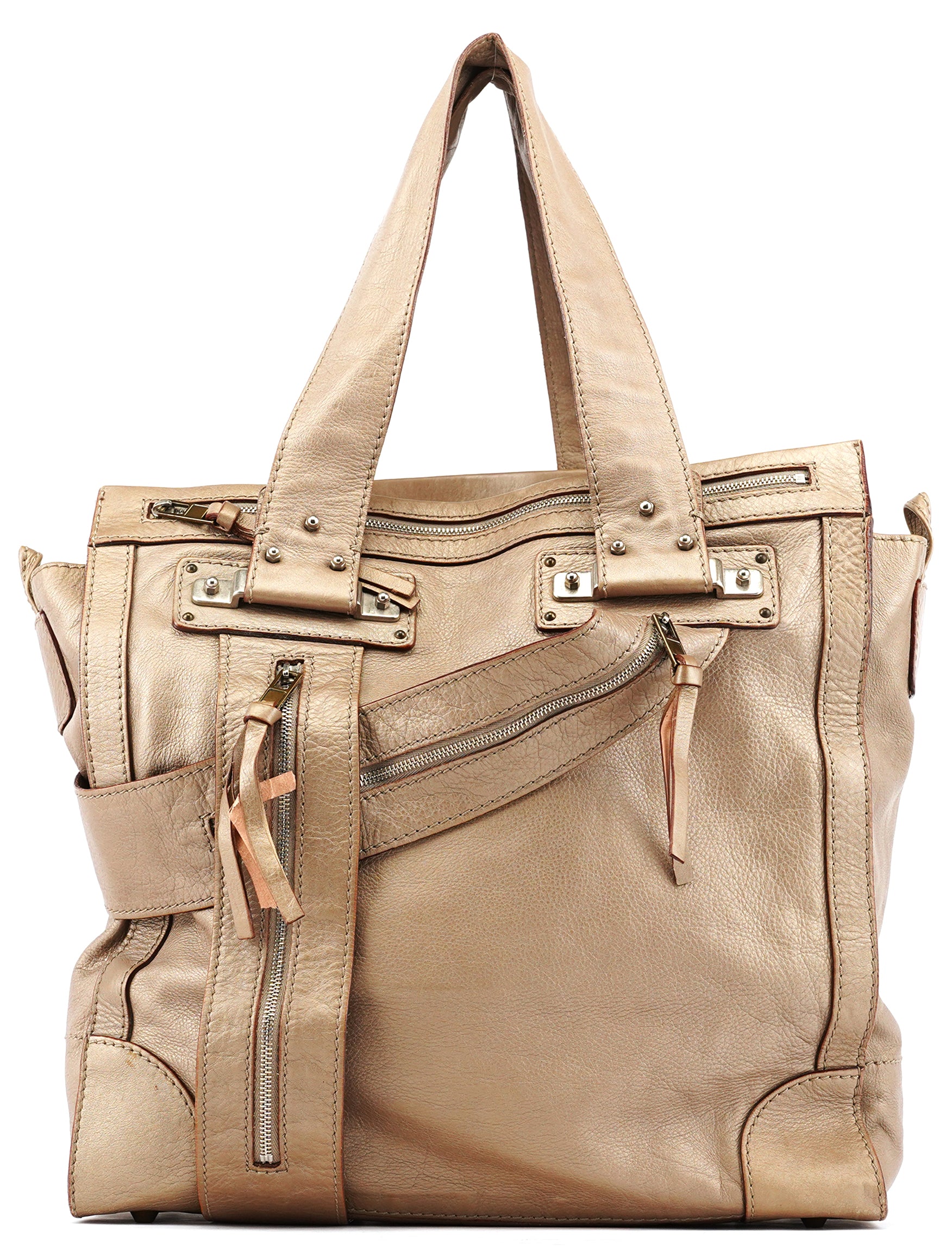 Chloé Sac cabas Tracy en cuir métallisé