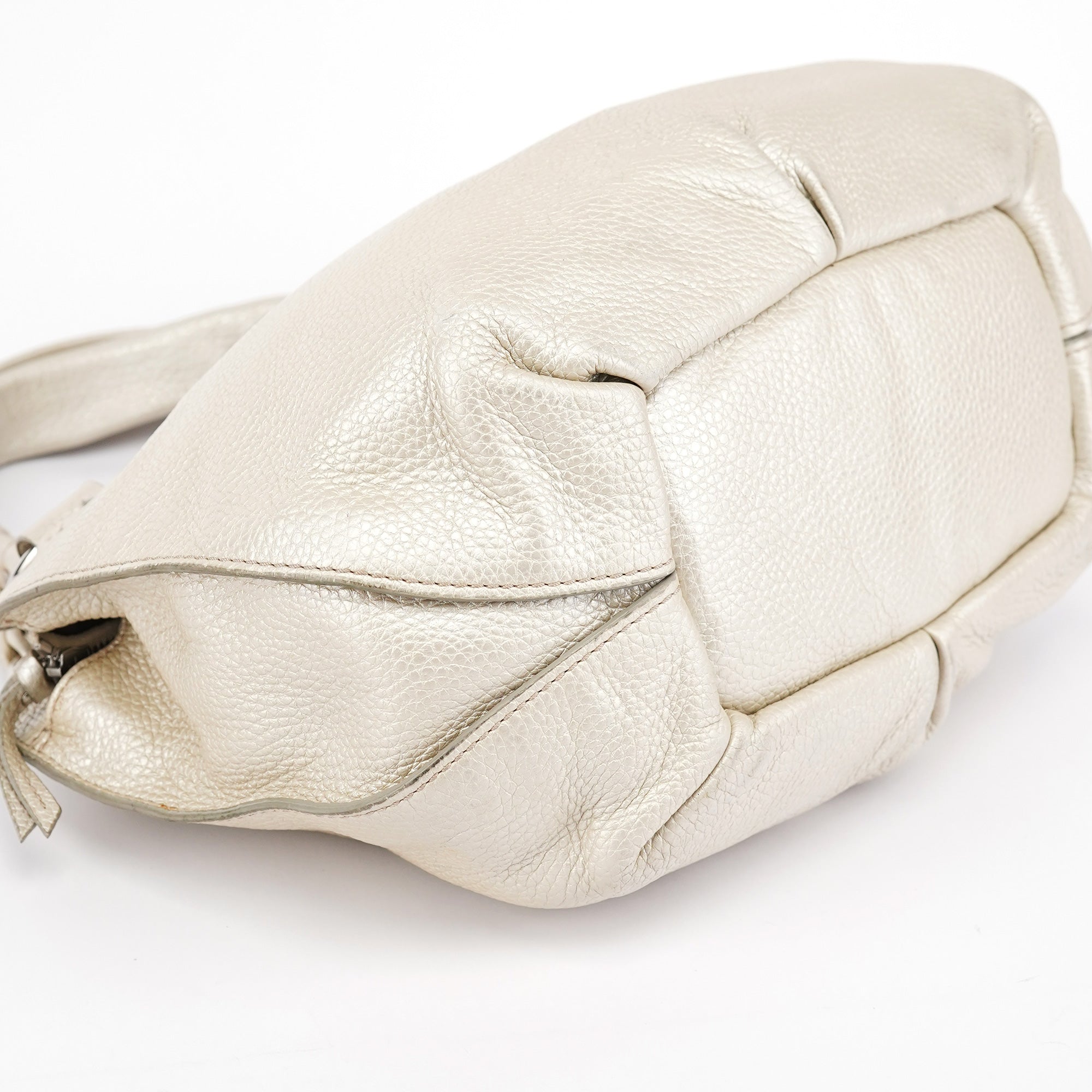 Chloé Metallic White Leather Bittersweet Shoulder Bag