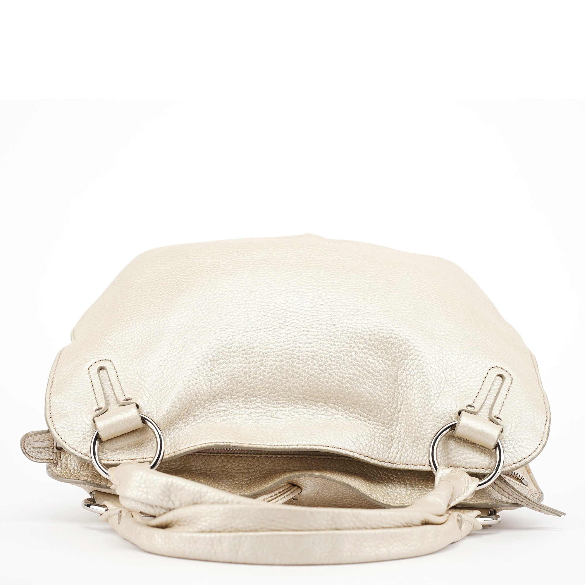 Chloé Metallic White Leather Bittersweet Shoulder Bag