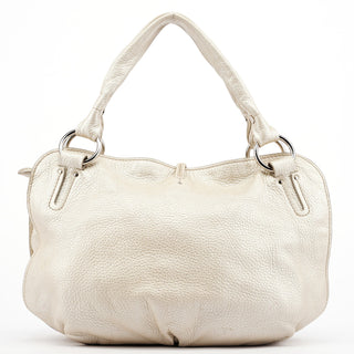 Chloé Metallic White Leather Bittersweet Shoulder Bag