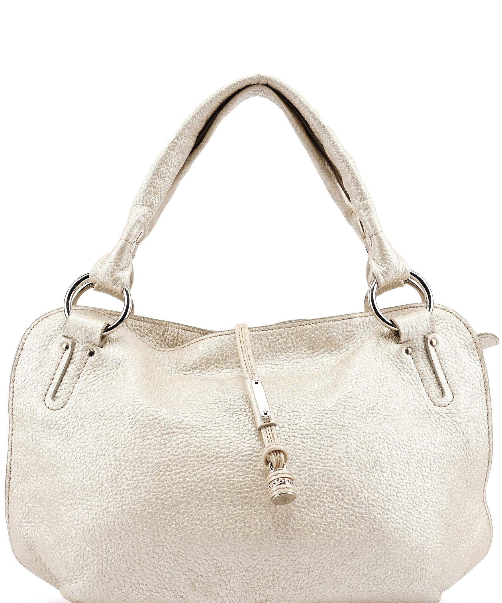 Chloé Metallic White Leather Bittersweet Shoulder Bag
