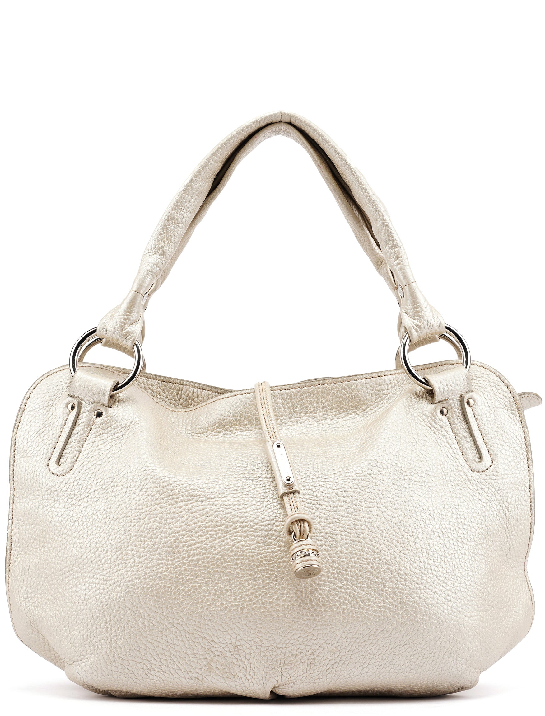 Chloé Metallic White Leather Bittersweet Shoulder Bag