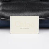 Chloé Navy Black Leather Tote Bag