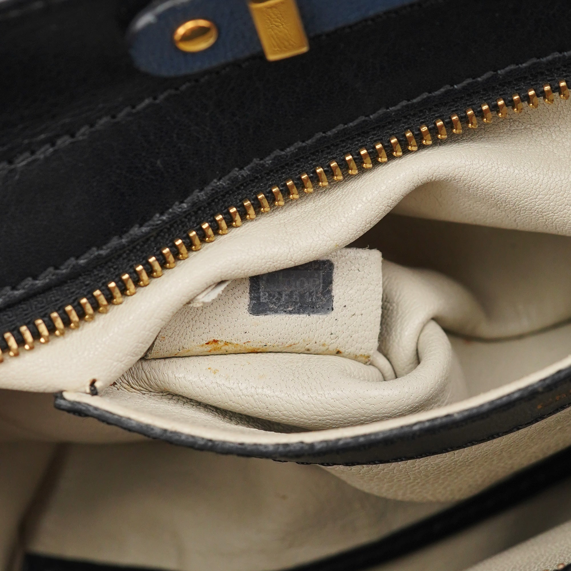 Chloé Navy Black Leather Tote Bag