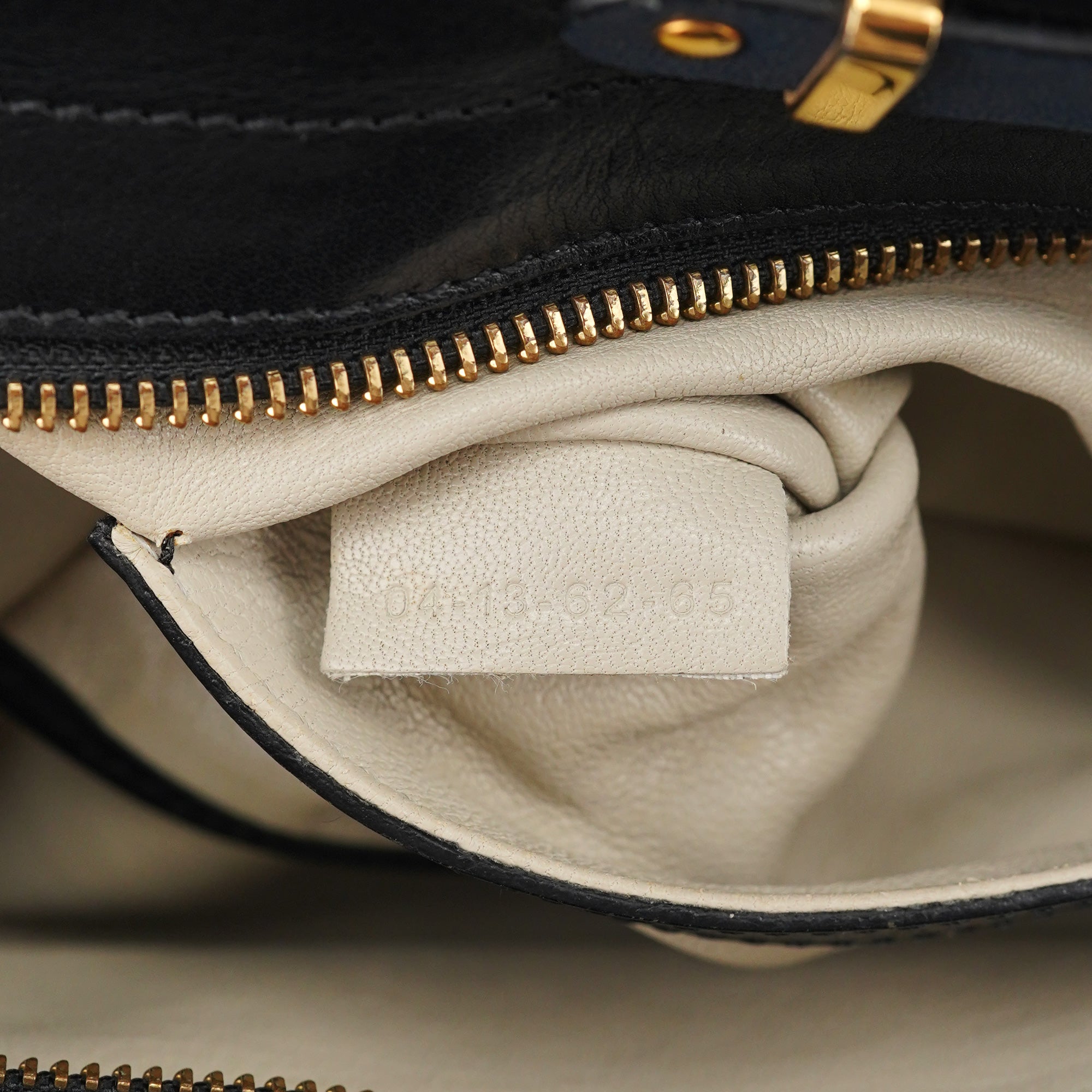 Chloé Navy Black Leather Tote Bag