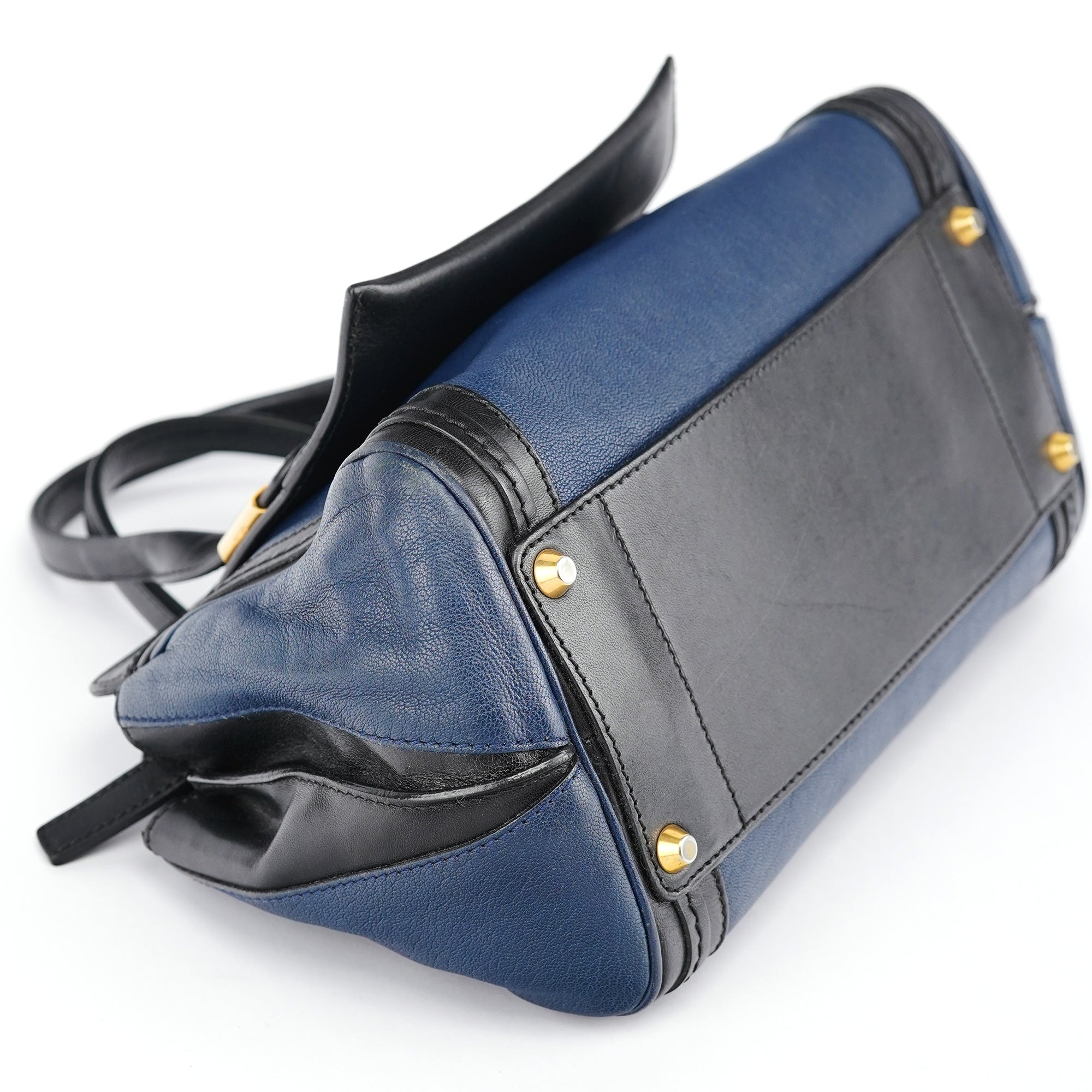 Chloé Navy Black Leather Tote Bag