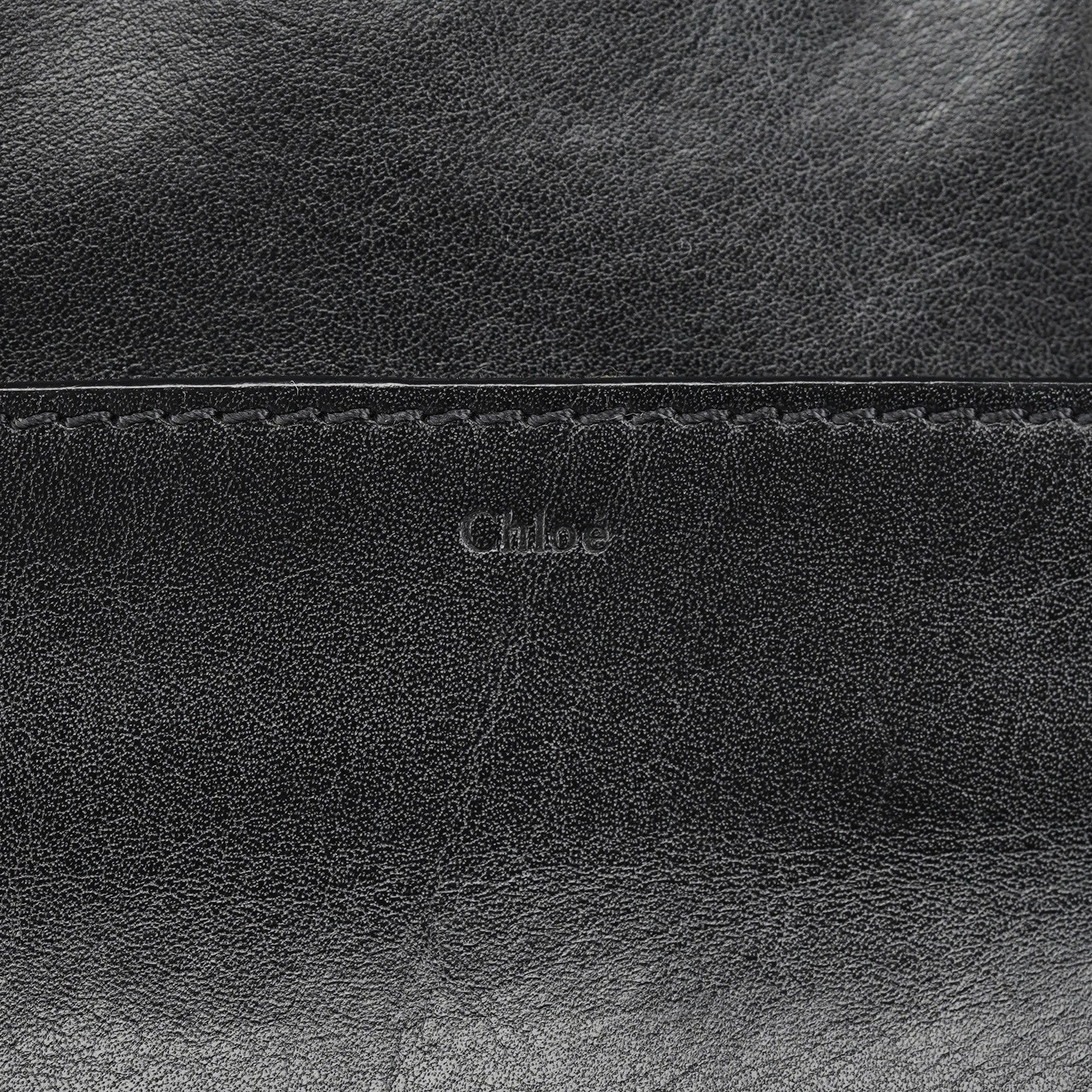 Chloé Navy Black Leather Tote Bag