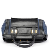 Chloé Navy Black Leather Tote Bag