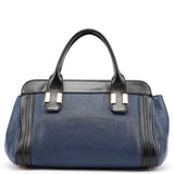 Chloé Navy Black Leather Tote Bag